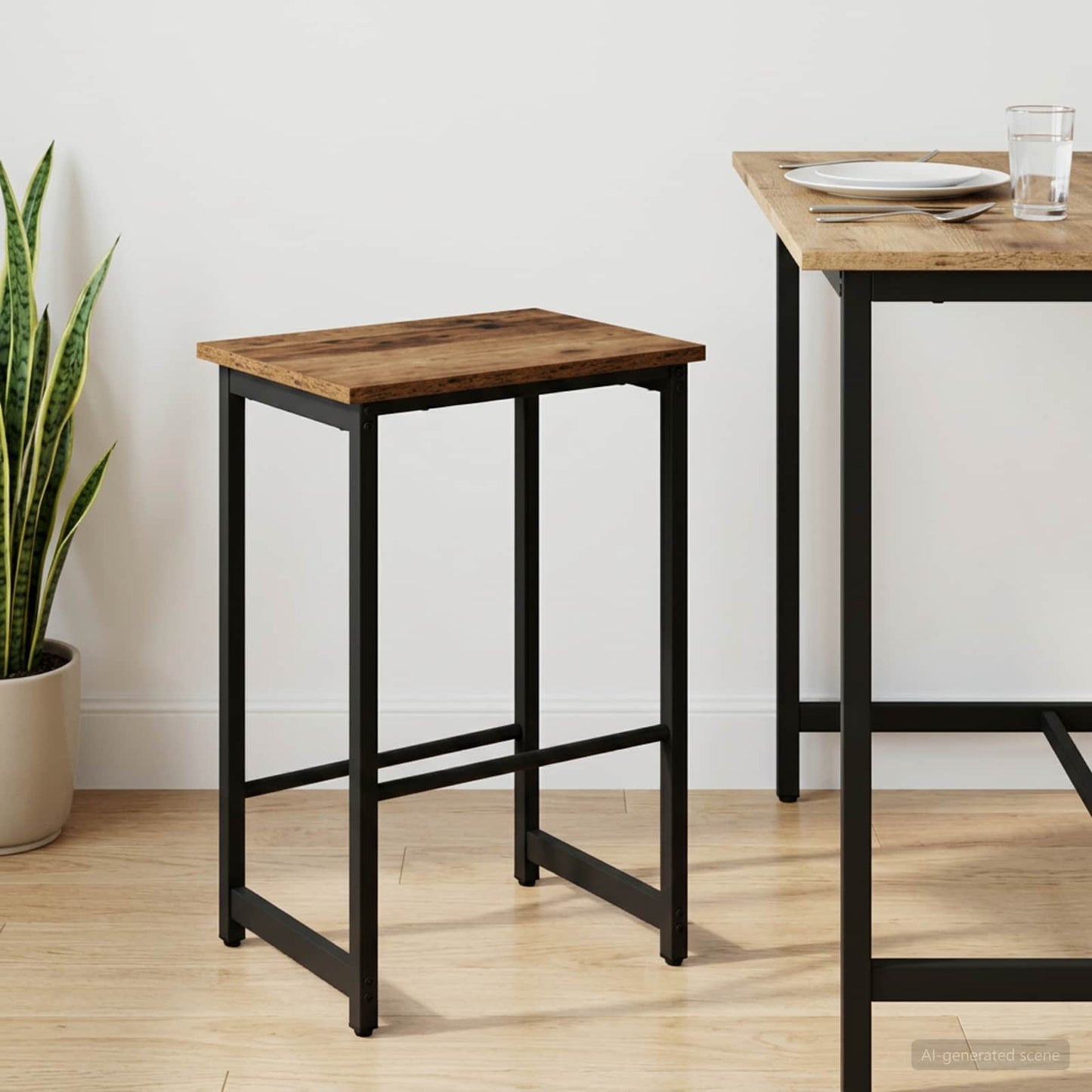Bar Stool Old Wood 40 x 32 x 64 cm Engineered Wood
