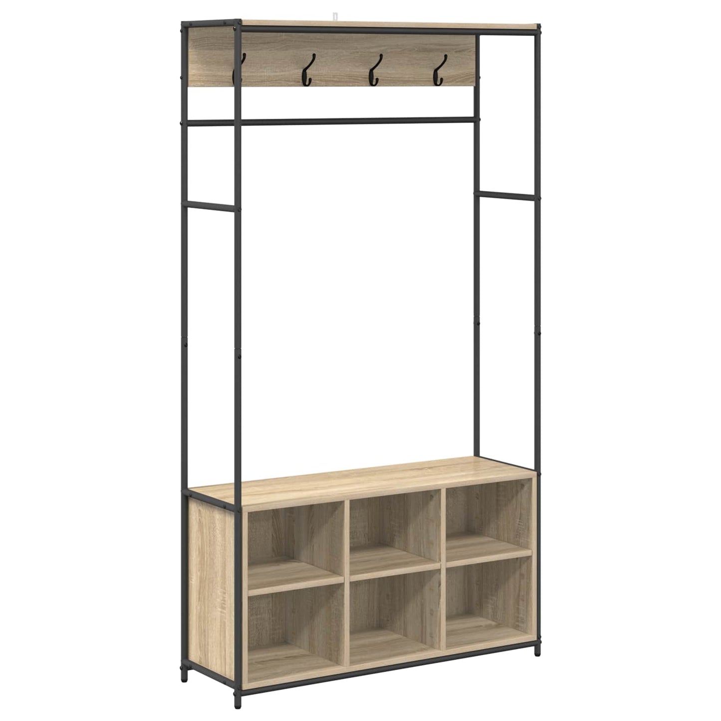 Coat Stand with Shoes Bench Sonoma Oak 100 x 32 x 180.5 cm