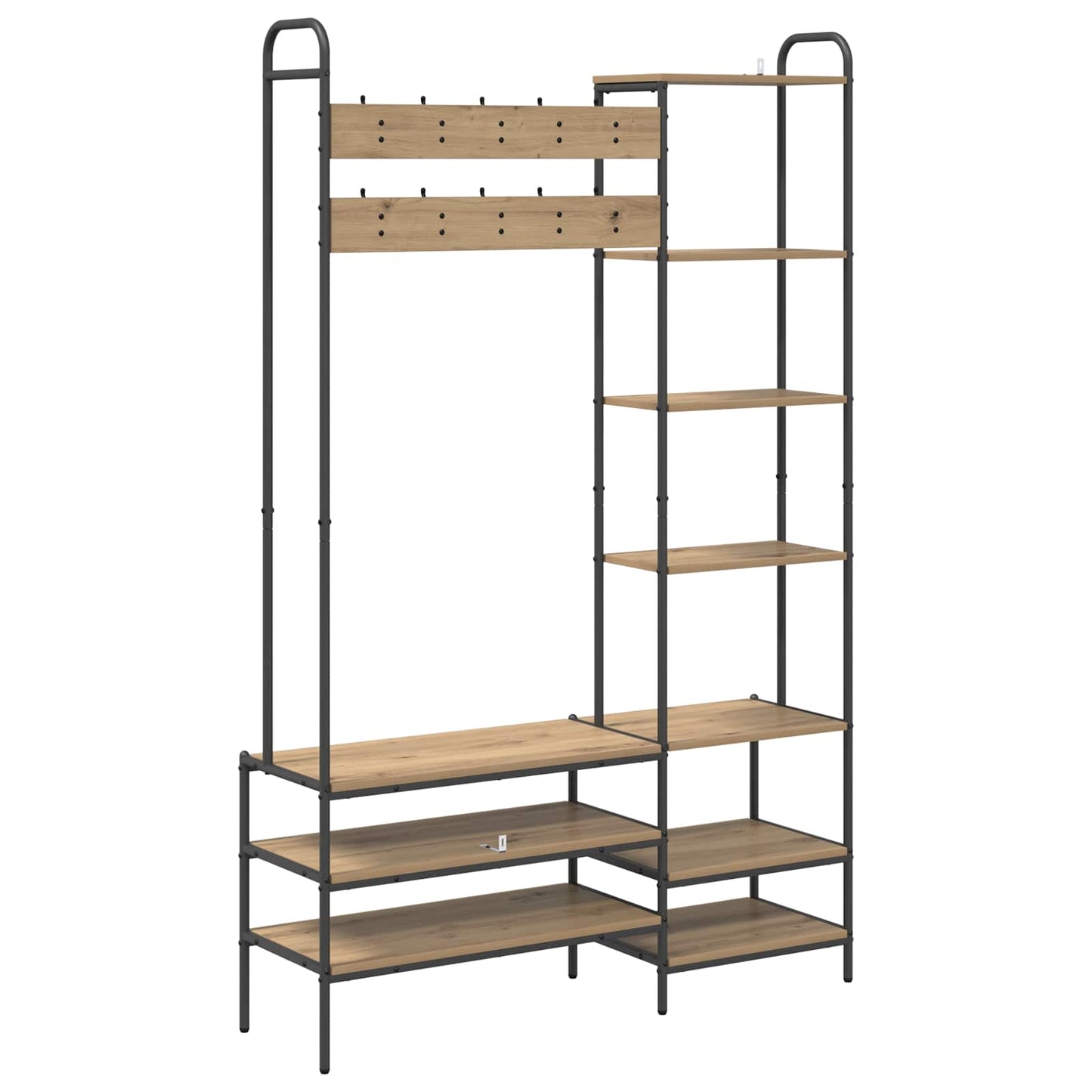 Coat Stand with Shoes Bench Artisan Oak 120.5 x 34 x 190 cm