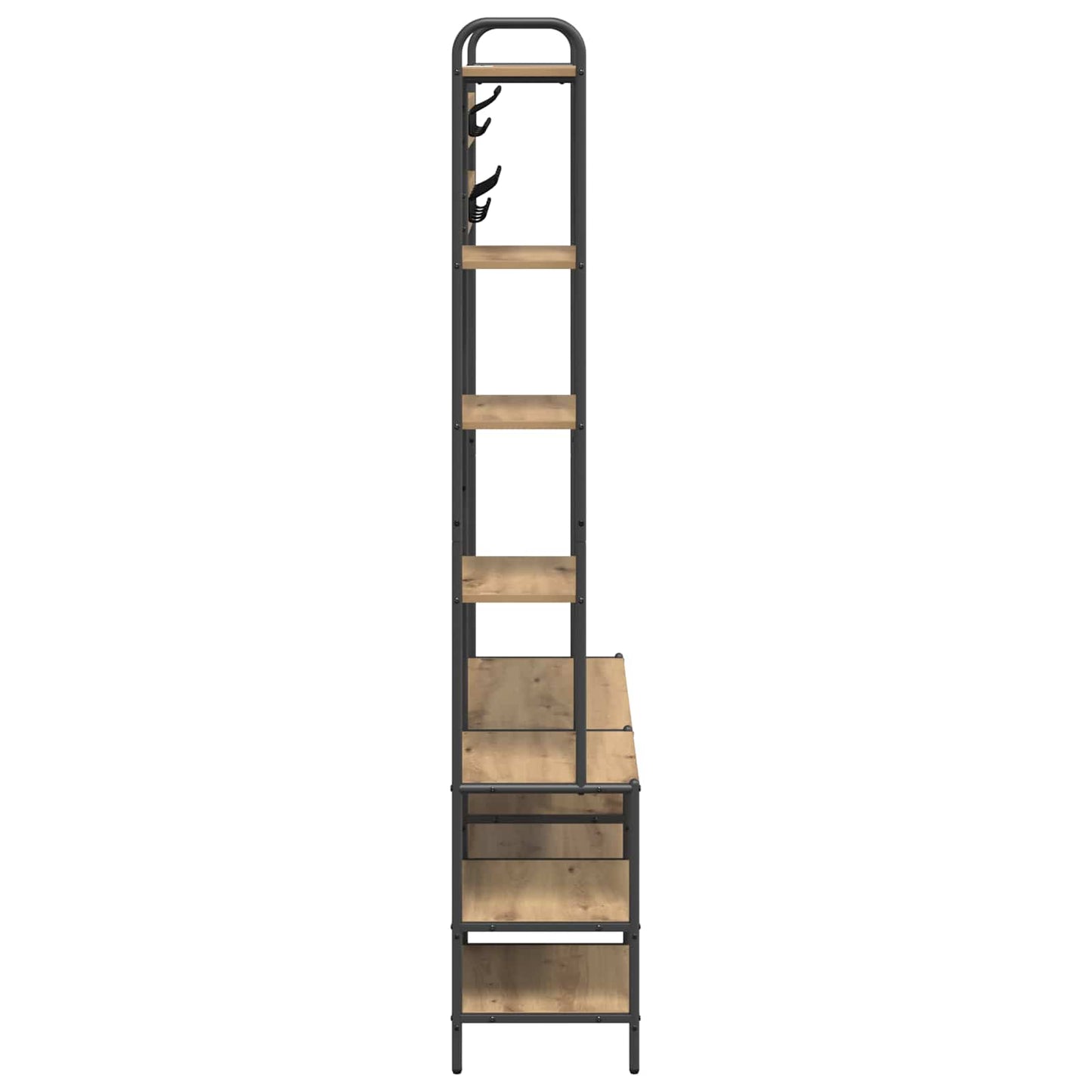 Coat Stand with Shoes Bench Artisan Oak 120.5 x 34 x 190 cm