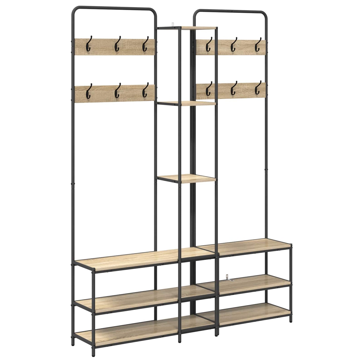 Coat Stand with Shoes Bench Sonoma Oak 143 x 30 x 199.5 cm