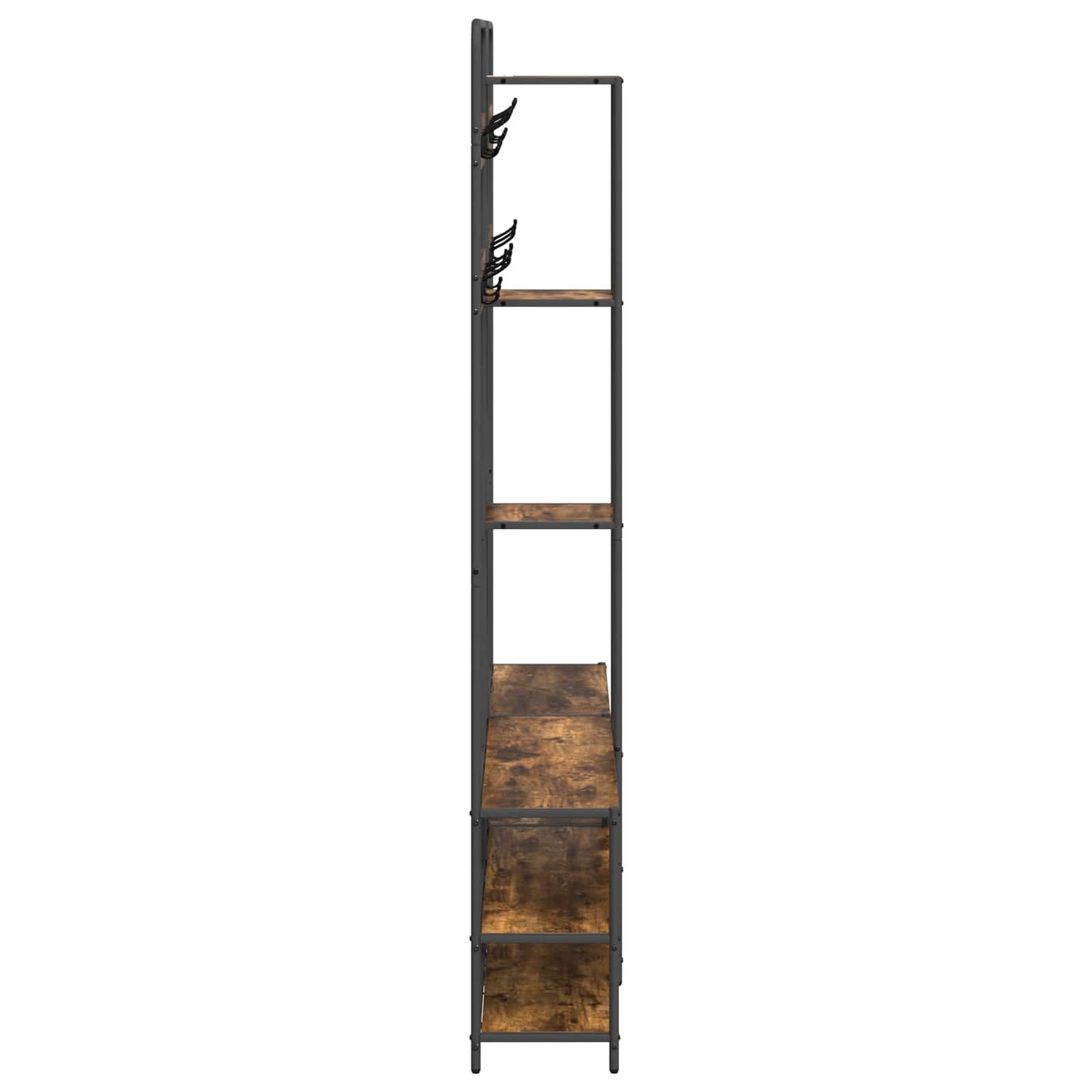 Coat Stand with Shoes Bench Smoked Oak 143 x 30 x 199.5 cm