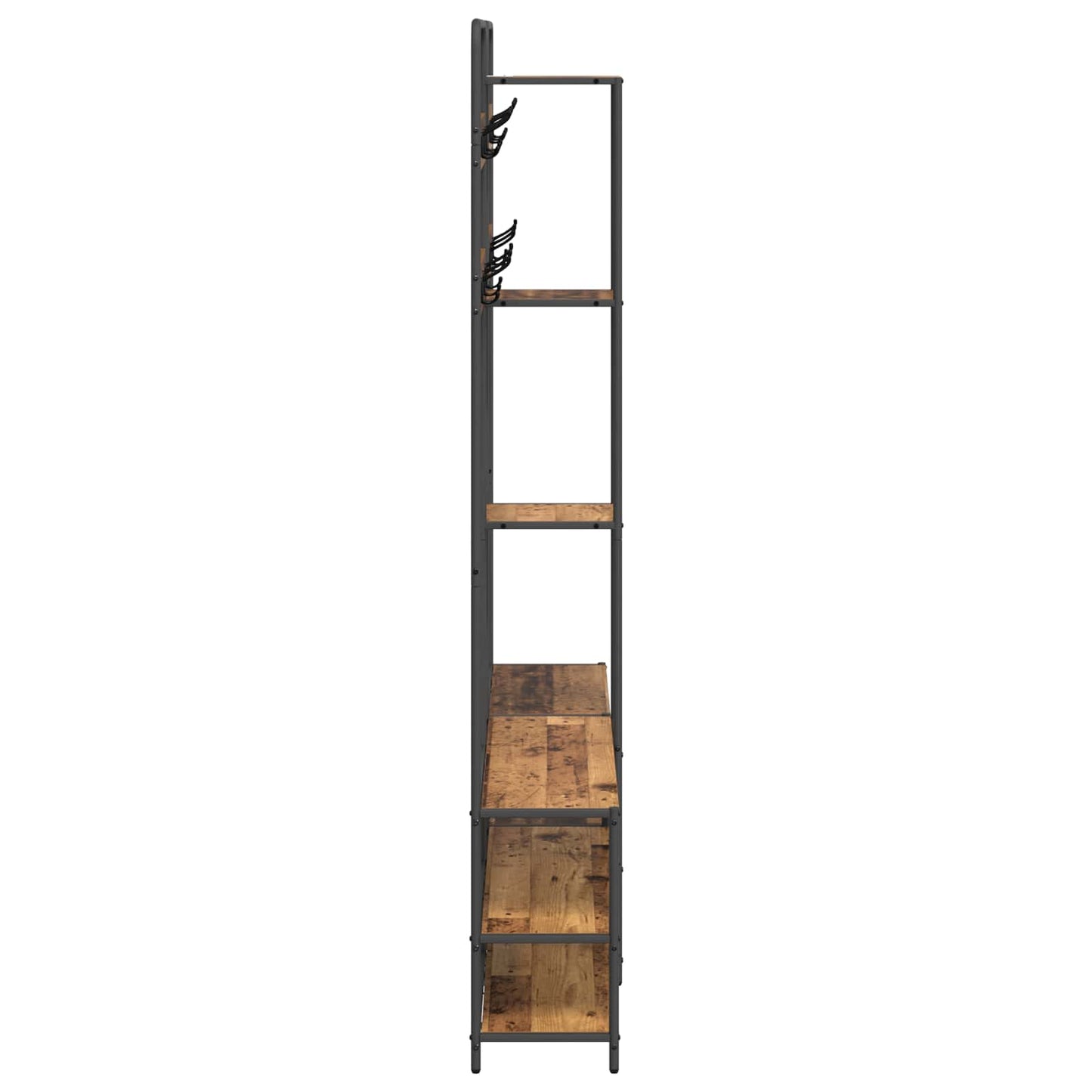 Coat Stand with Shoes Bench Old Wood 143 x 30 x 199.5 cm