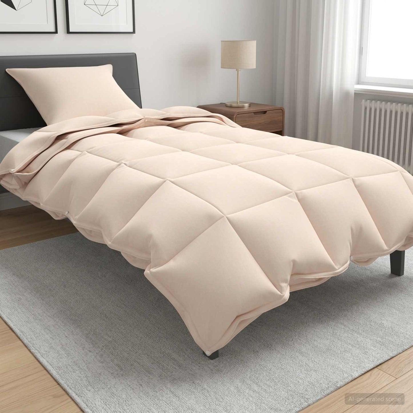 Duvet 140 x 220 cm All Seasons Kapok Fiber Beige