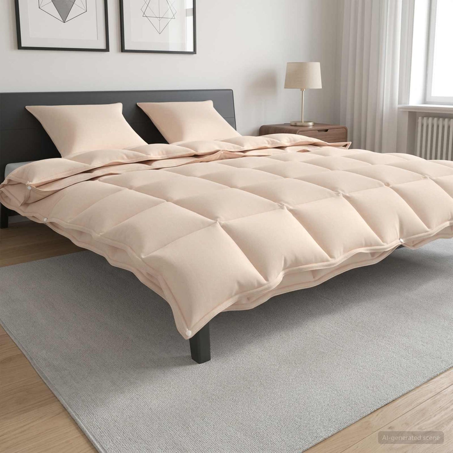 Duvet 220 x 260 cm All Seasons Kapok Fiber Beige