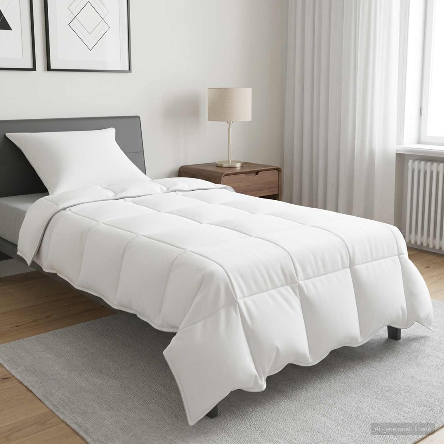 Duvet 135 x 220 cm All Seasons 250 gsm White