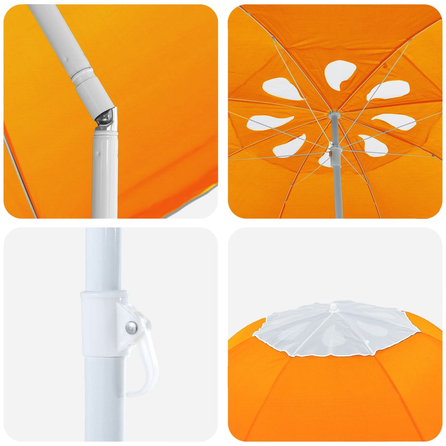 Garden Parasol 240 cm 170T Polyester Orange