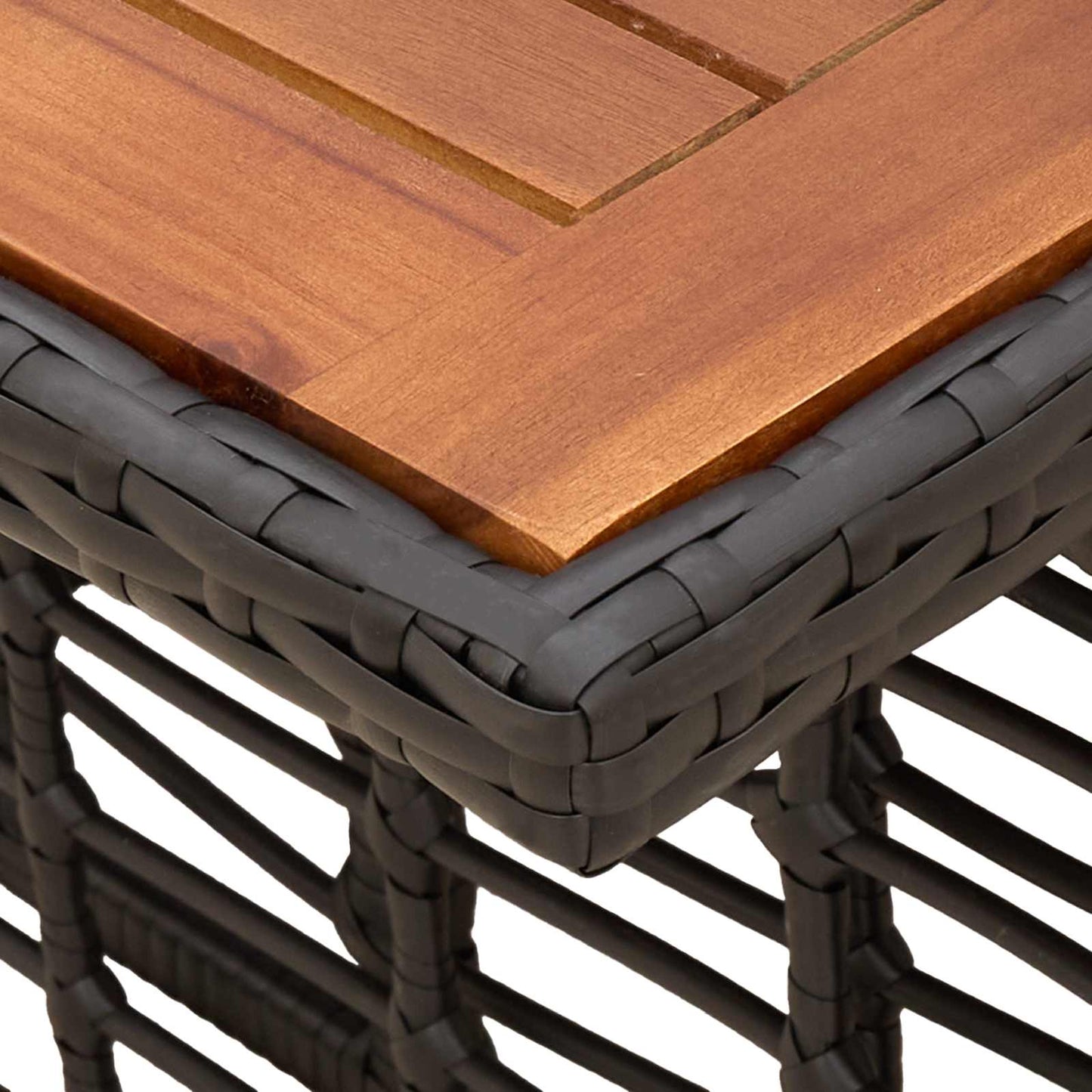 Garden Table Black and Natural 100 x 55 x 37 cm