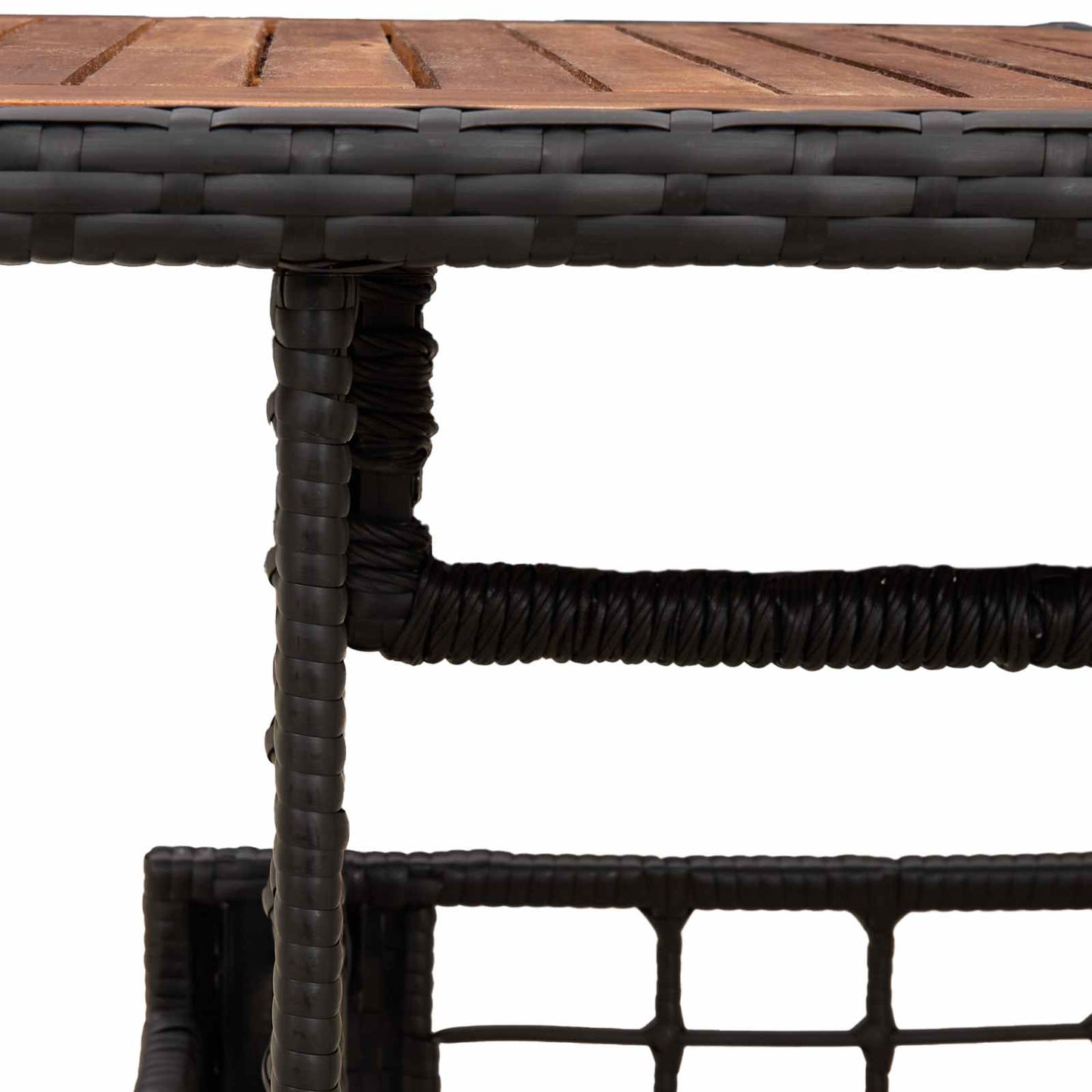 Garden Table Black and Natural 100 x 55 x 37 cm