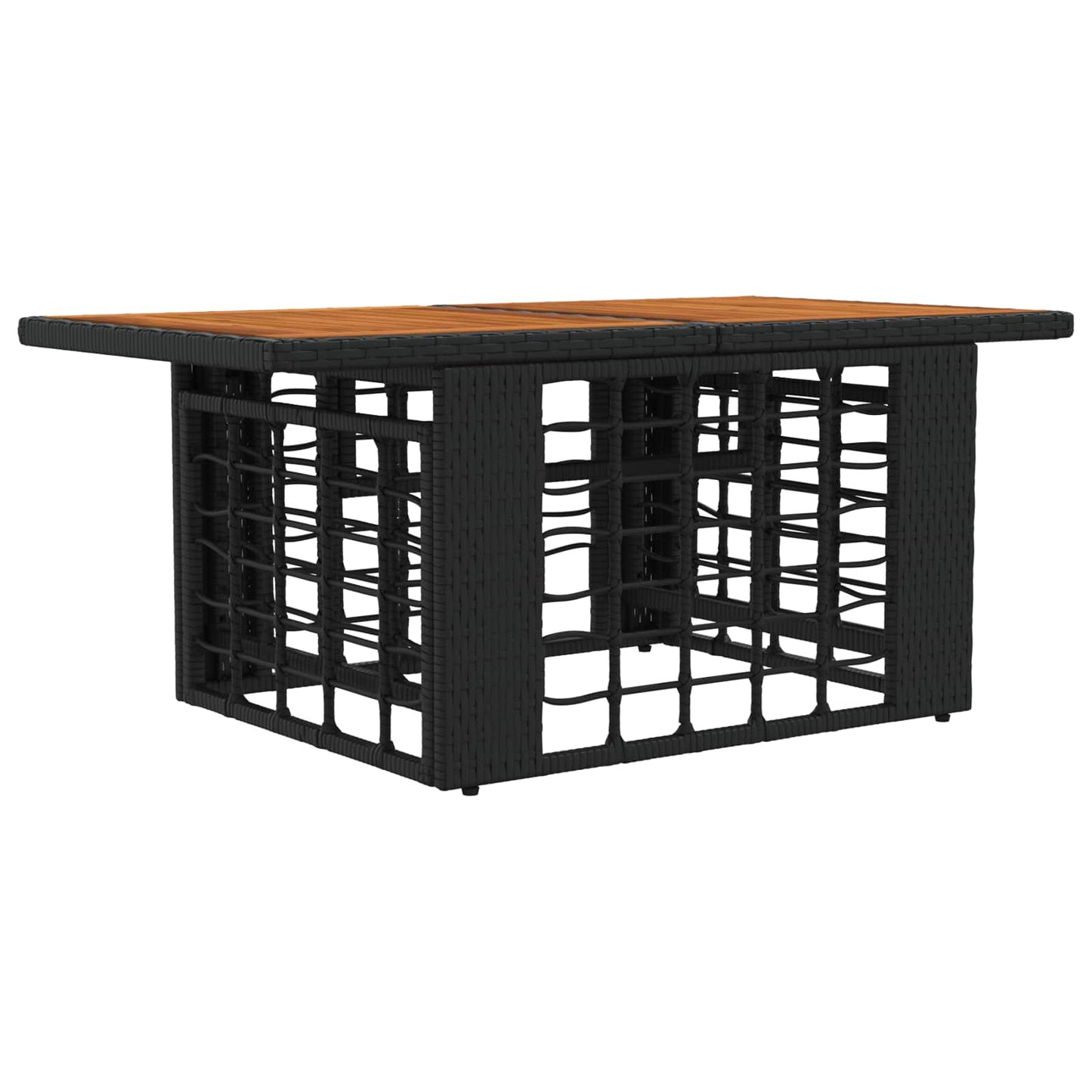 Garden Table Black and Natural 100 x 55 x 37 cm