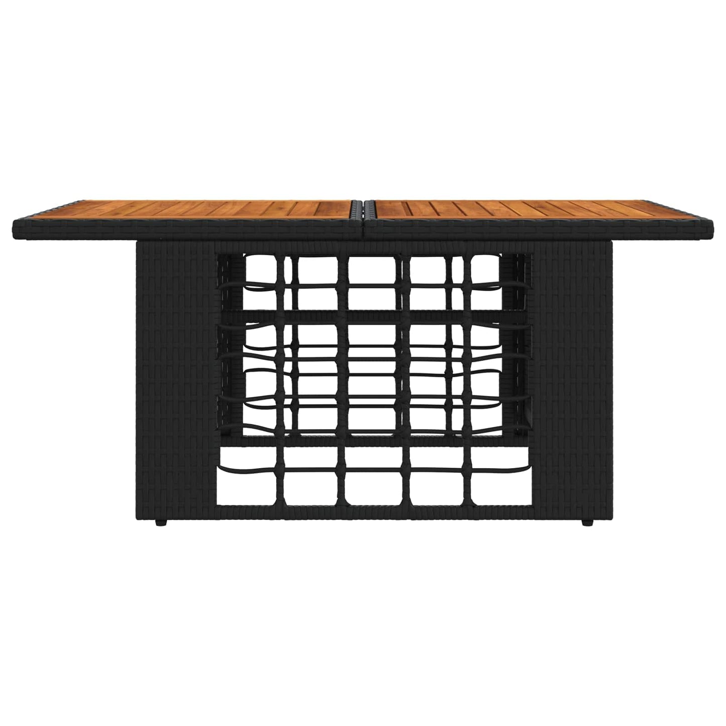 Garden Table Black and Natural 100 x 55 x 37 cm