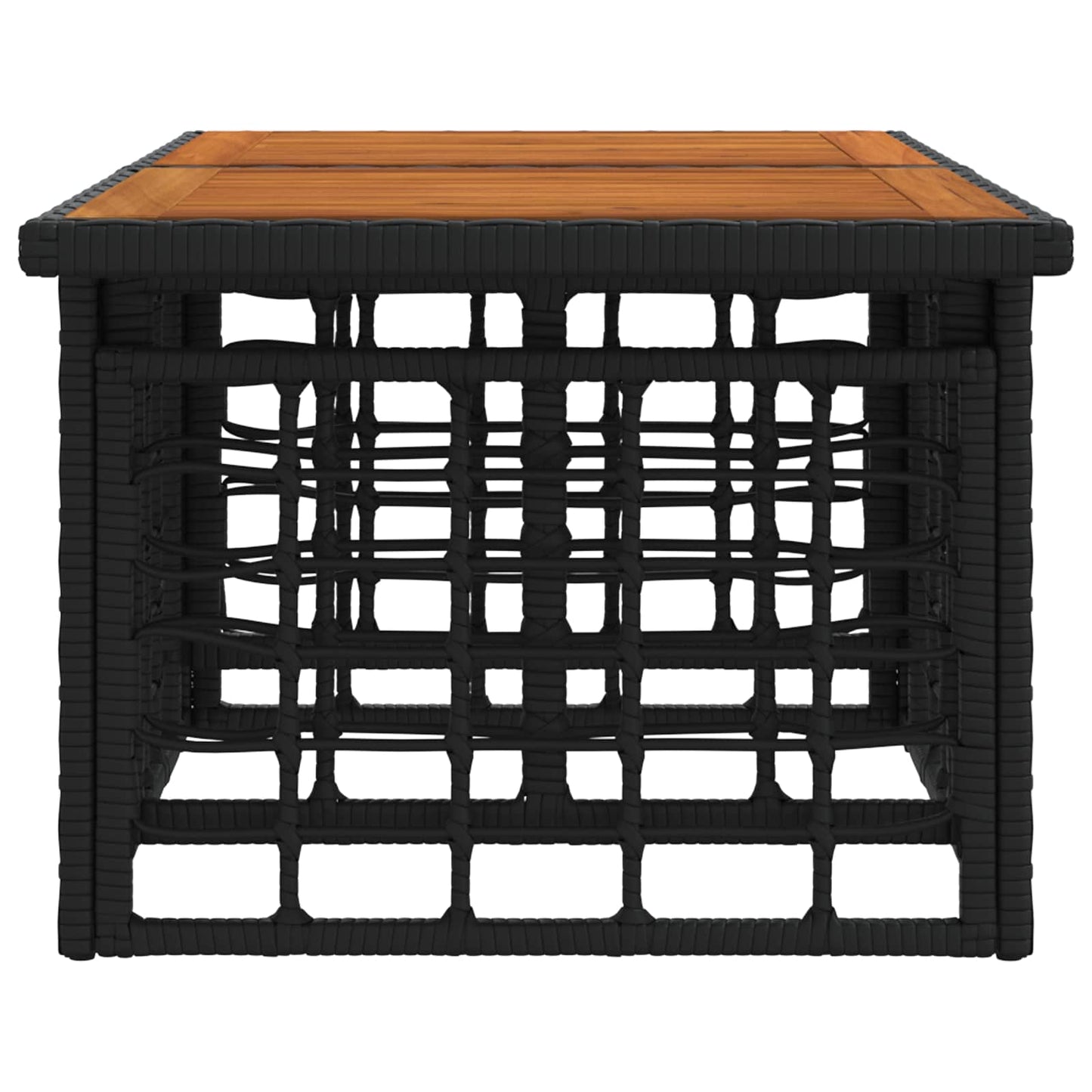 Garden Table Black and Natural 100 x 55 x 37 cm