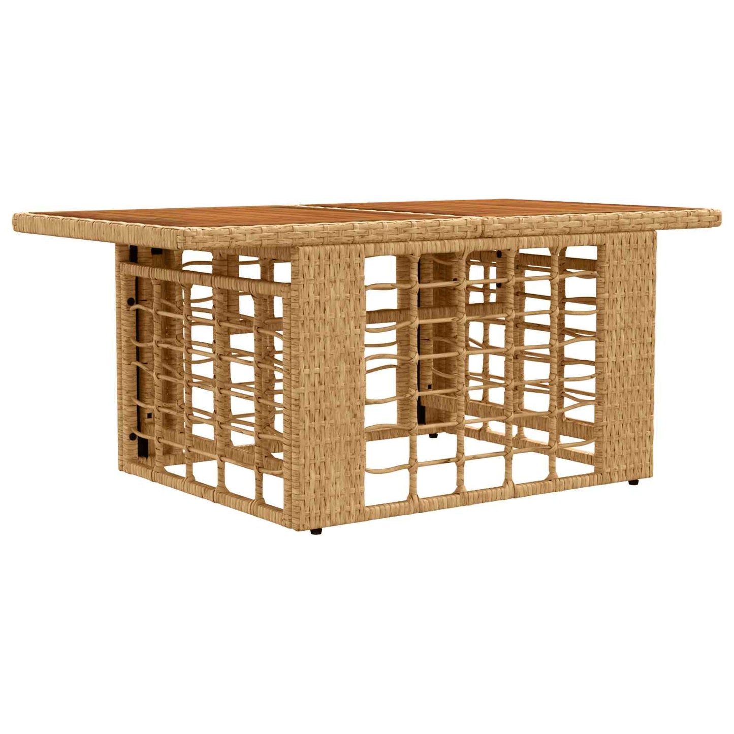 Garden Table Natural 100 x 55 x 37 cm PE Rattan and Glass