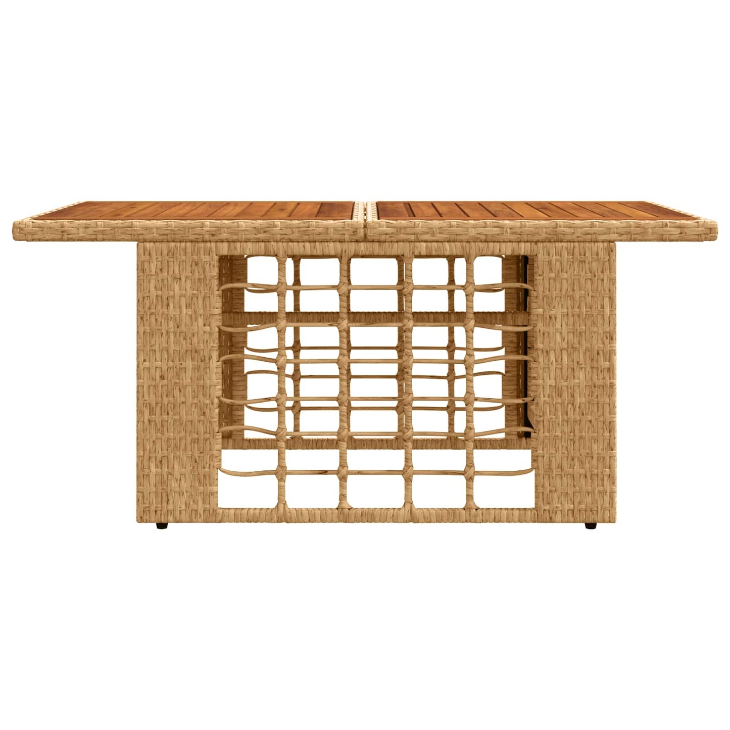 Garden Table Natural 100 x 55 x 37 cm PE Rattan and Glass