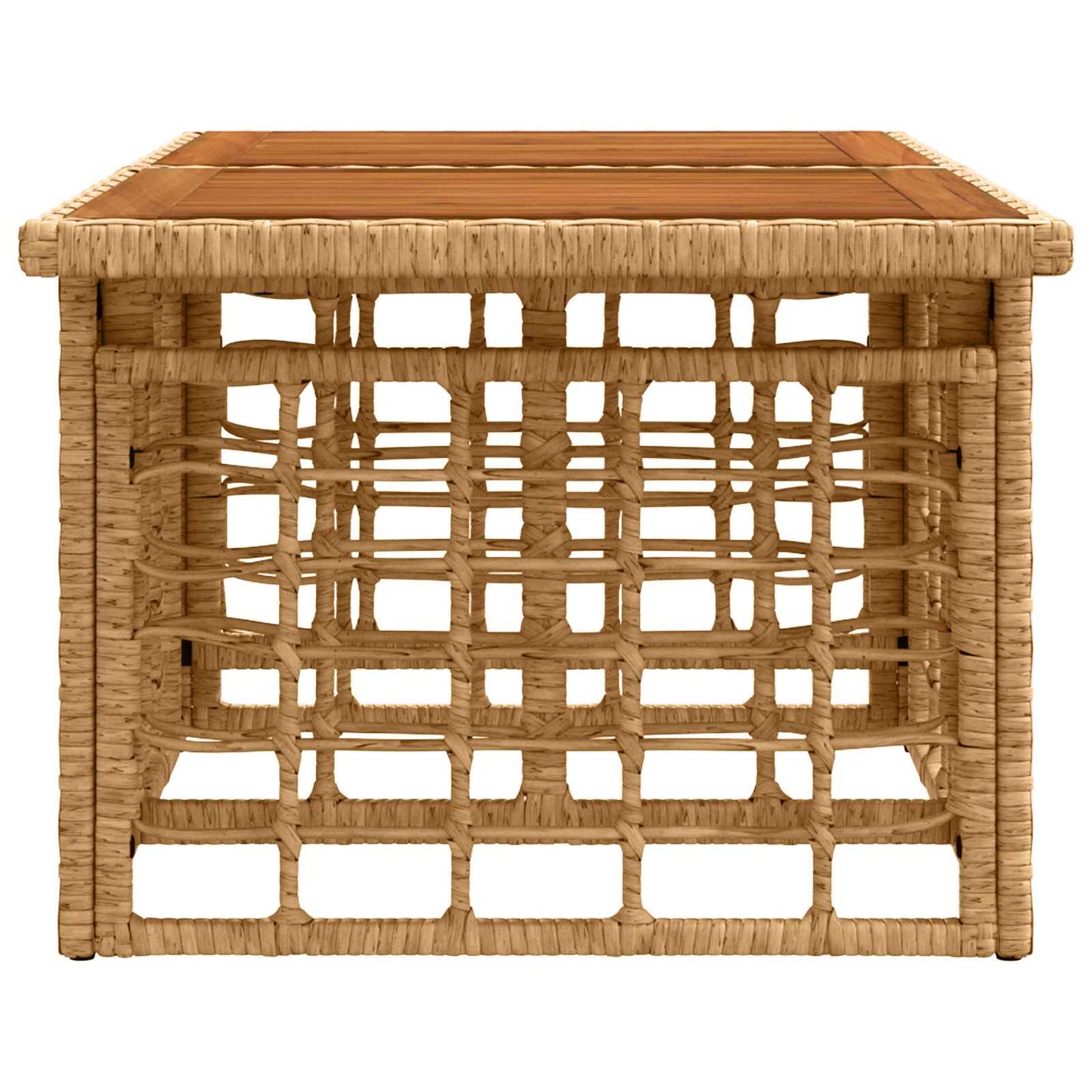 Garden Table Natural 100 x 55 x 37 cm PE Rattan and Glass