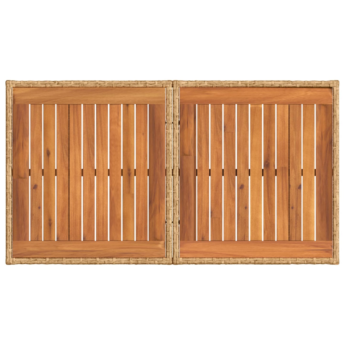 Garden Table Natural 100 x 55 x 37 cm PE Rattan and Glass