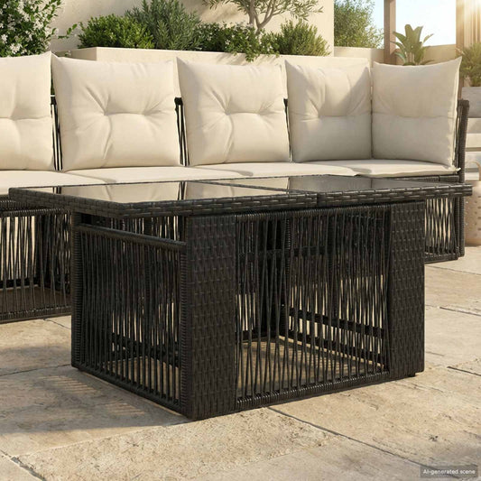 Garden Lifting Up Table Black 100 x 55 x 37 cm