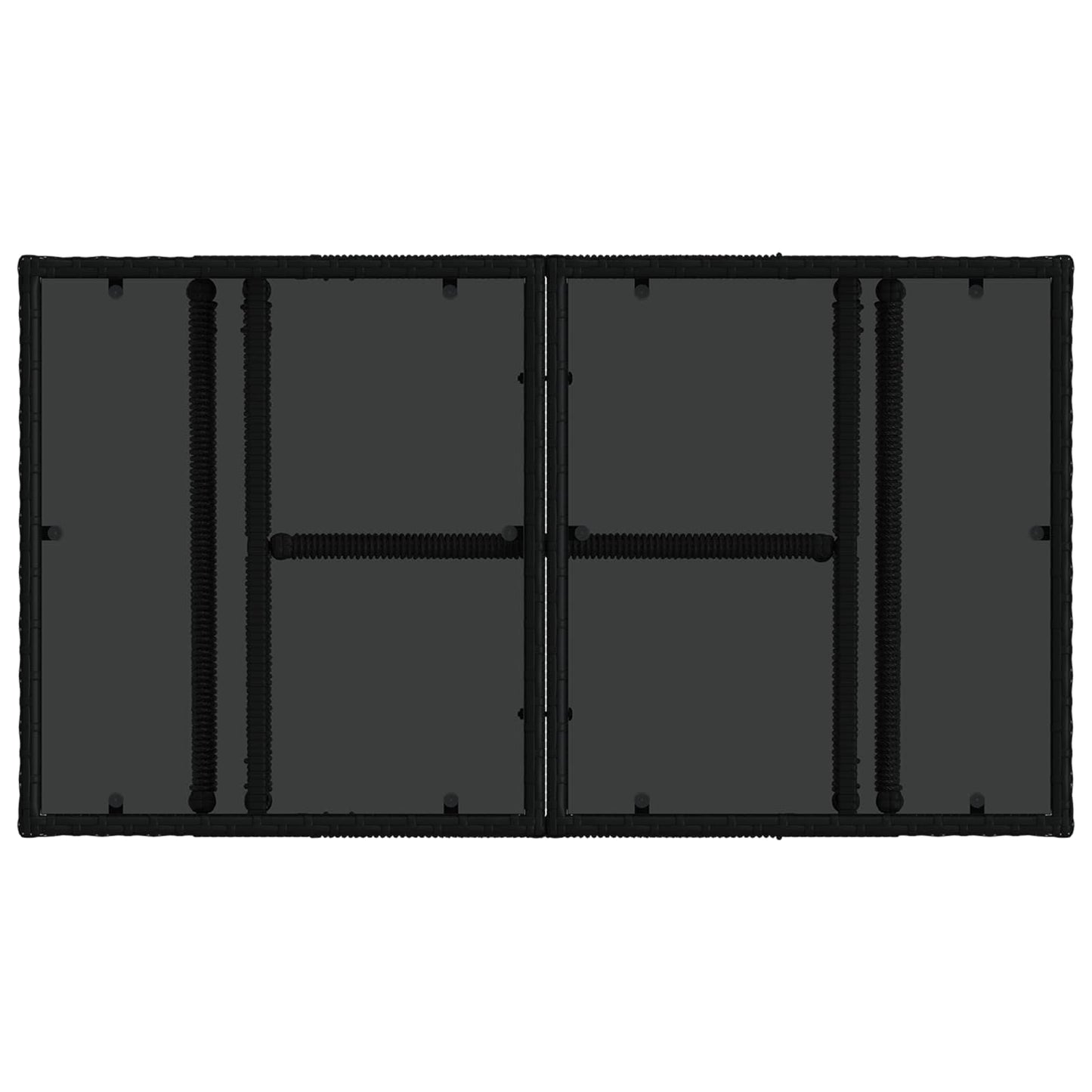 Garden Table Black 100 x 55 x 37 cm PE Rattan and Glass