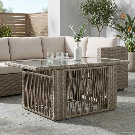 Garden Lifting Up Table Grey 100 x 55 x 37 cm