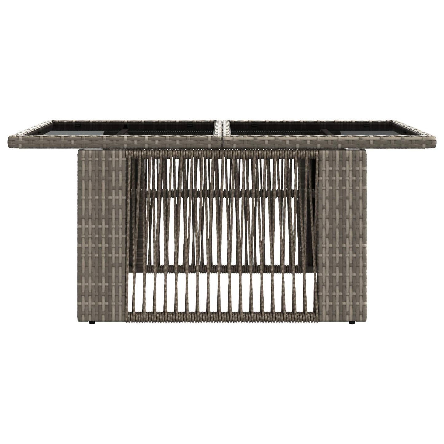 Garden Table Grey 100 x 55 x 37 cm PE Rattan and Glass