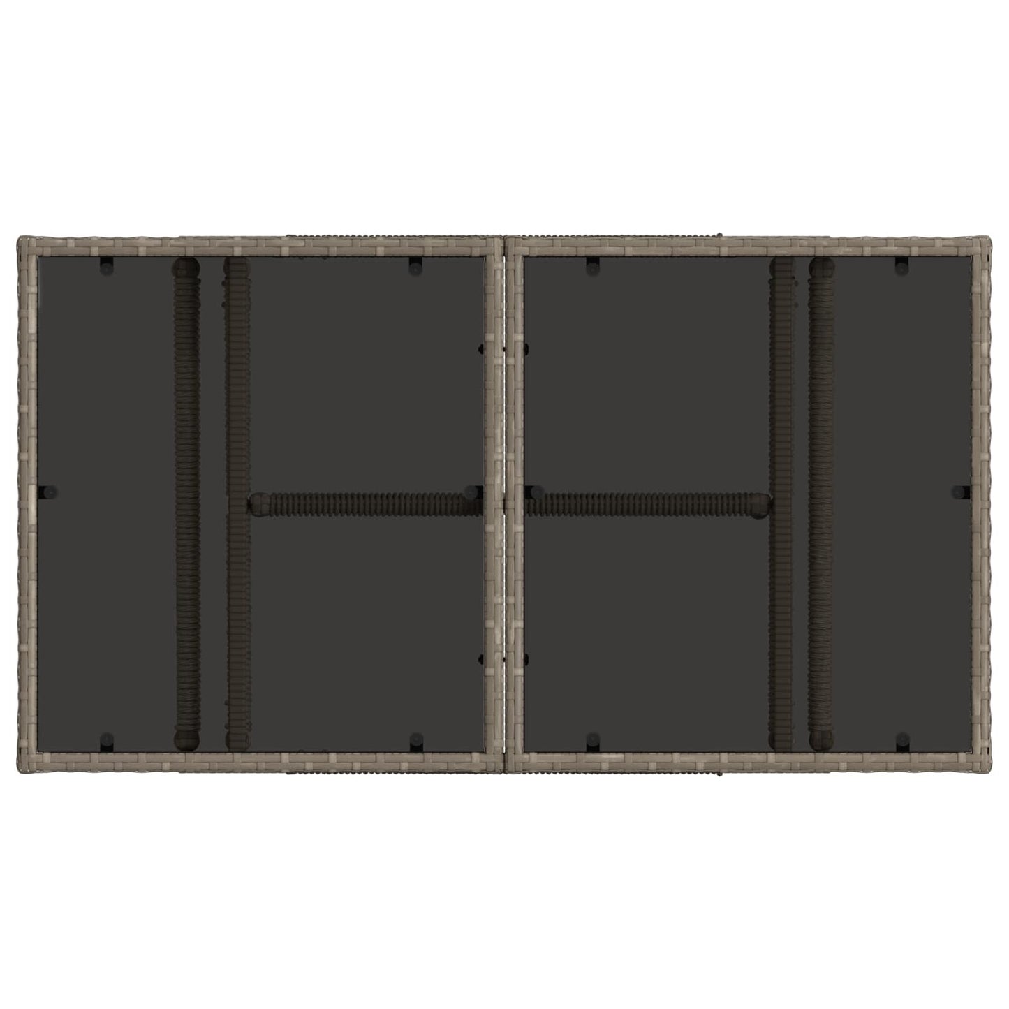Garden Table Grey 100 x 55 x 37 cm PE Rattan and Glass