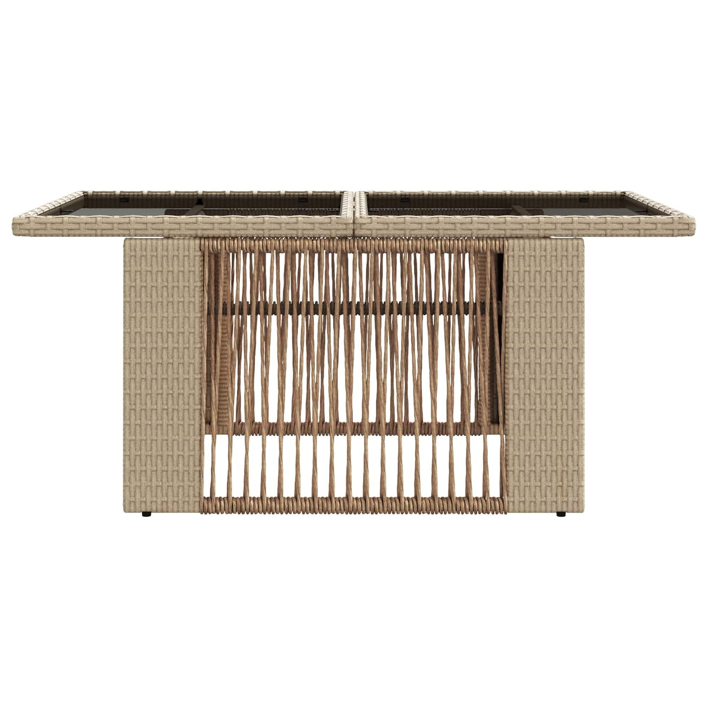 Garden Table Beige 100 x 55 x 37 cm PE Rattan and Glass