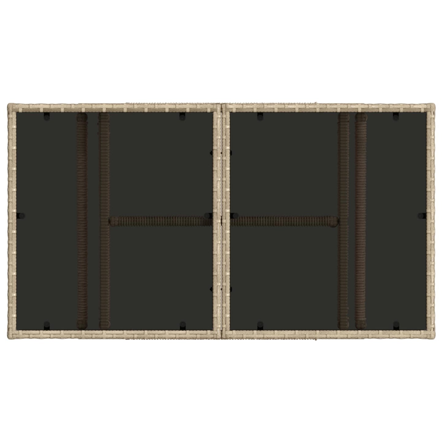 Garden Table Beige 100 x 55 x 37 cm PE Rattan and Glass
