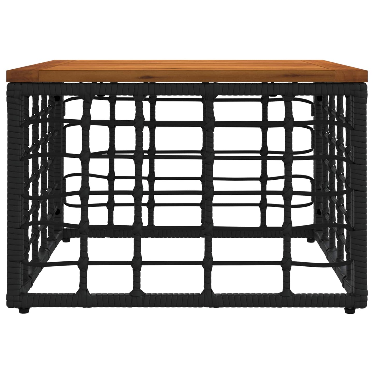 Garden Table Black and Natural 55 x 55 x 37 cm