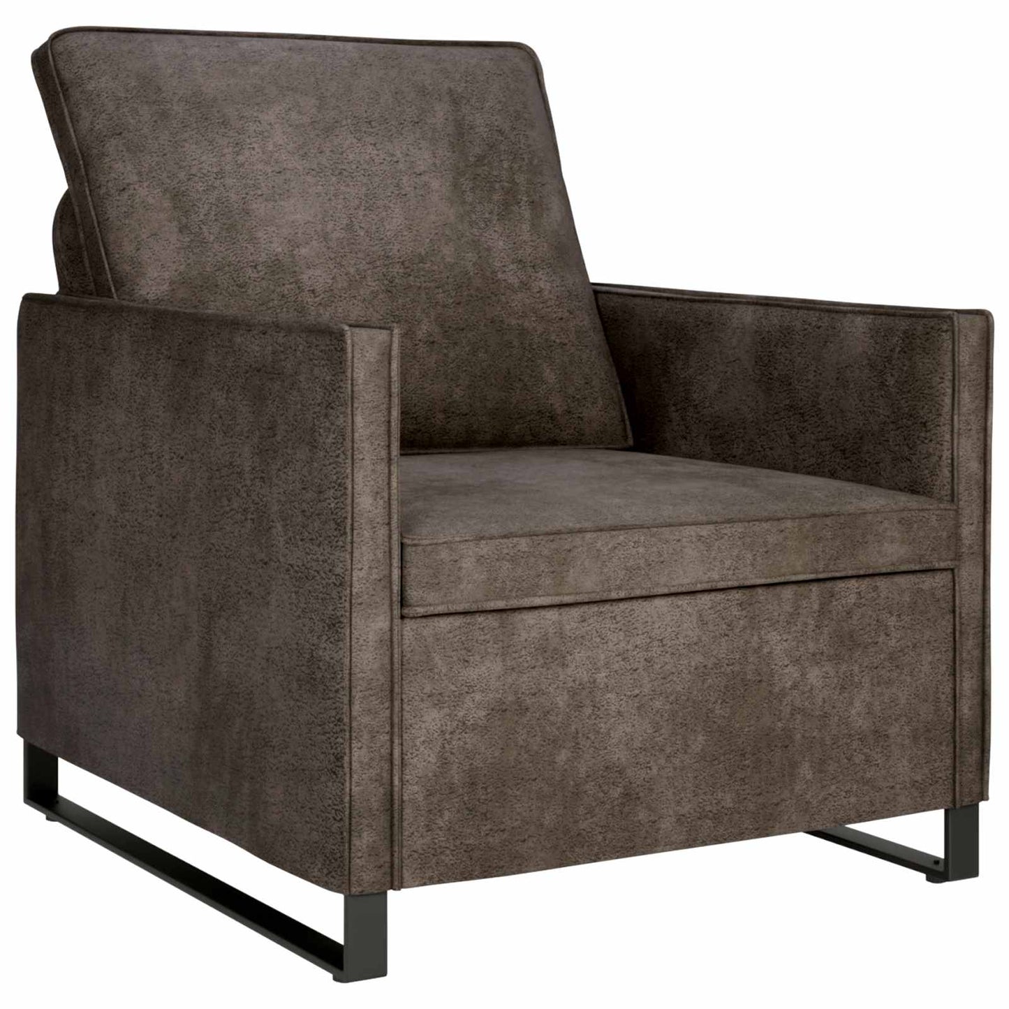 Single Sofa Dark Grey 70 x 81 x 82 cm Faux Suede Fabric