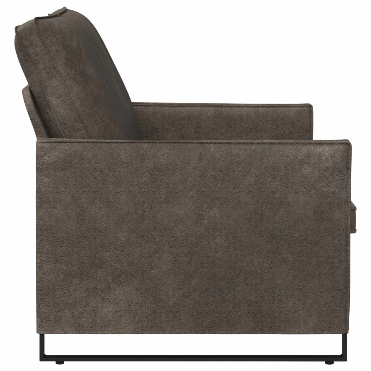 2 Seater Sofa Dark Grey 130 x 81 x 82 cm Faux Suede Fabric