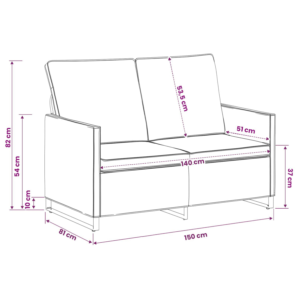 2 Seater Sofa Light Grey 150 x 81 x 82 cm Faux Suede Fabric