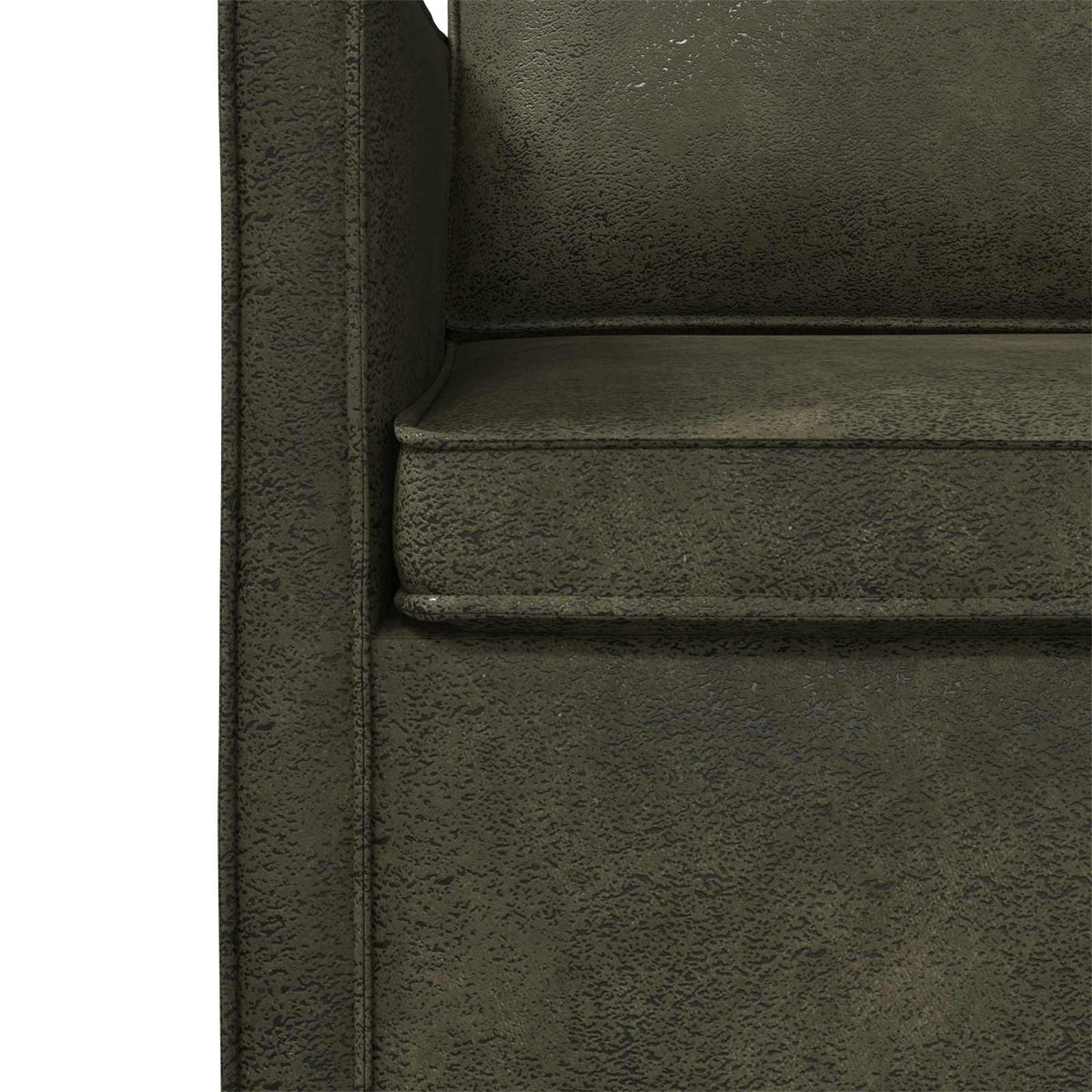 2 Seater Sofa Army Green 150 x 81 x 82 cm Faux Suede Fabric