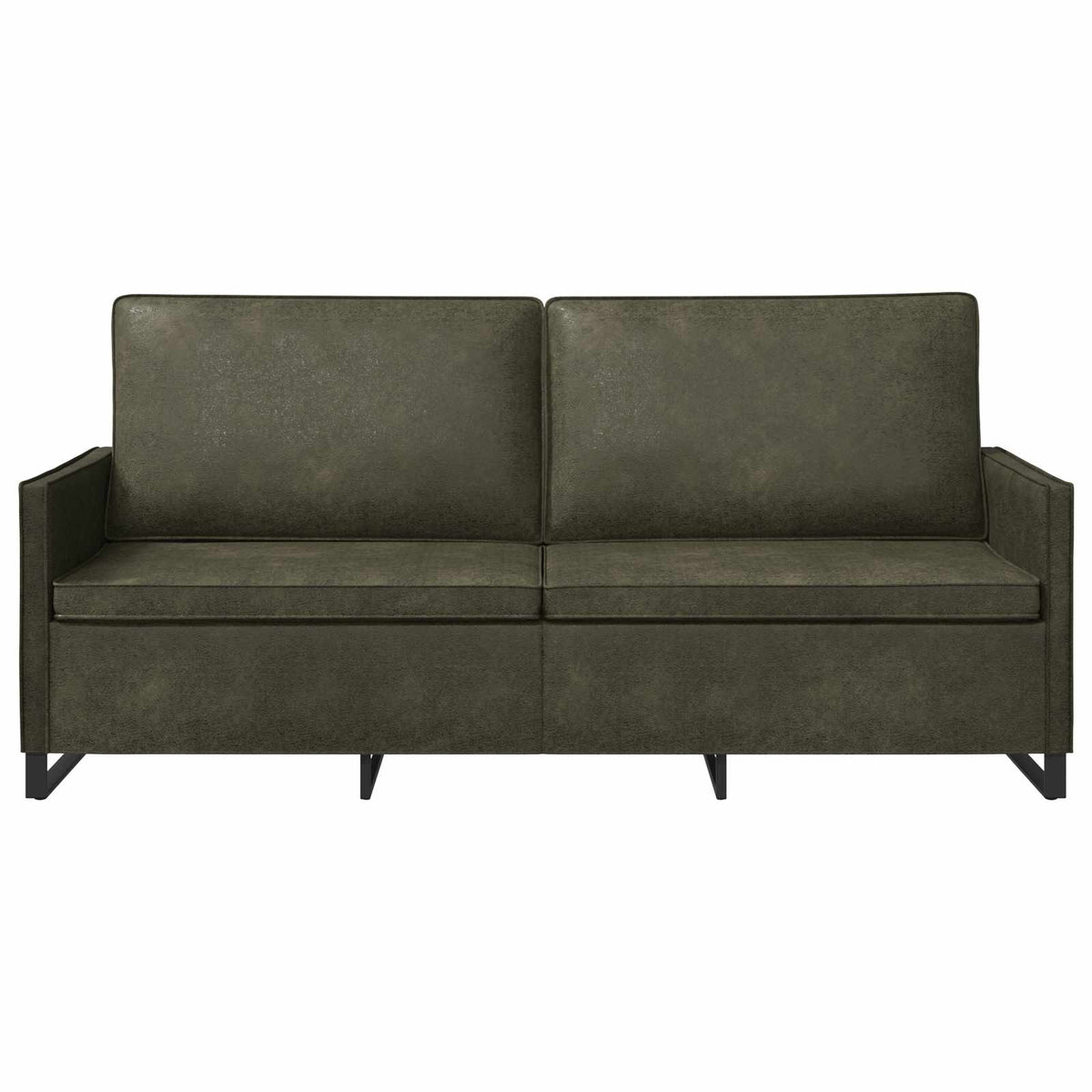 3 Seater Sofa Army Green 190 x 81 x 82 cm Faux Suede Fabric