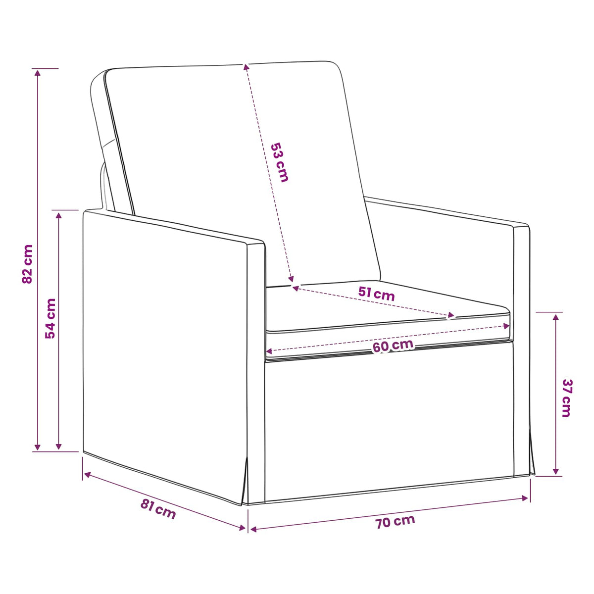 Armchair Dark Grey 70 x 81 x 82 cm Fabric