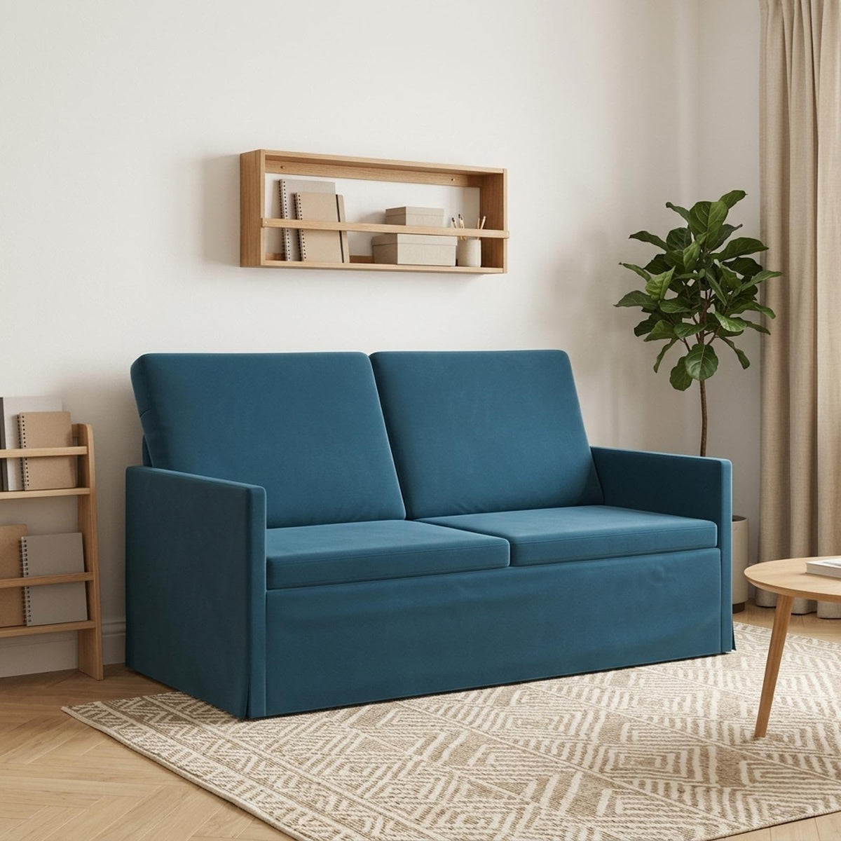 2 Seater Sofa Blue 150 x 81 x 82 cm Velvet
