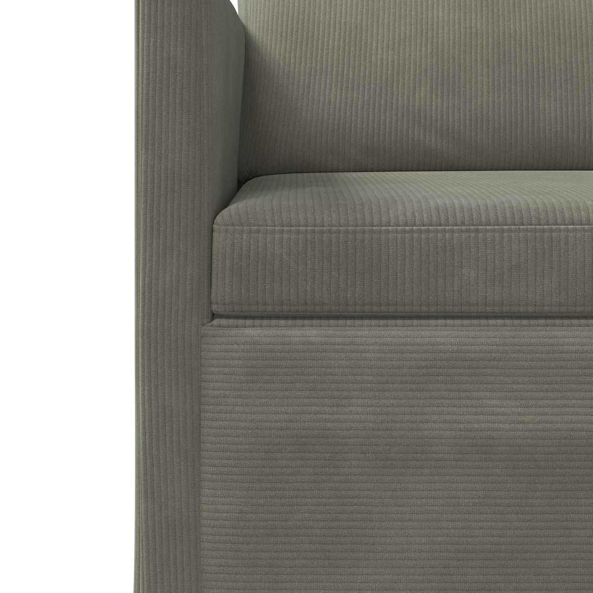 2 Seater Sofa Light Grey 150 x 81 x 82 cm Corduroy Fabric