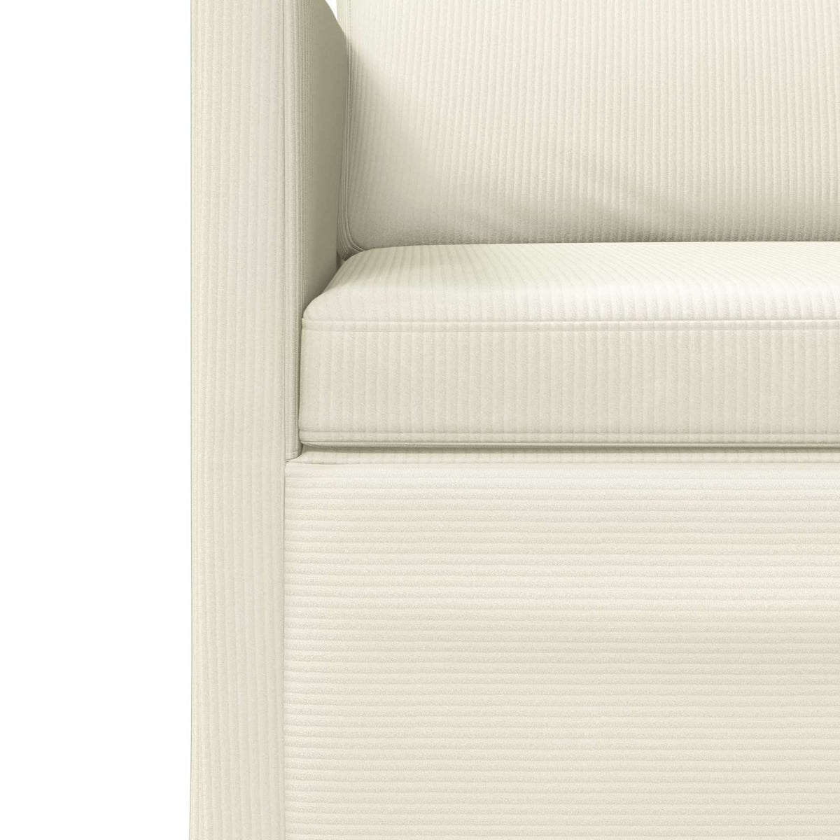 2 Seater Sofa Cream 150 x 81 x 82 cm Corduroy Fabric