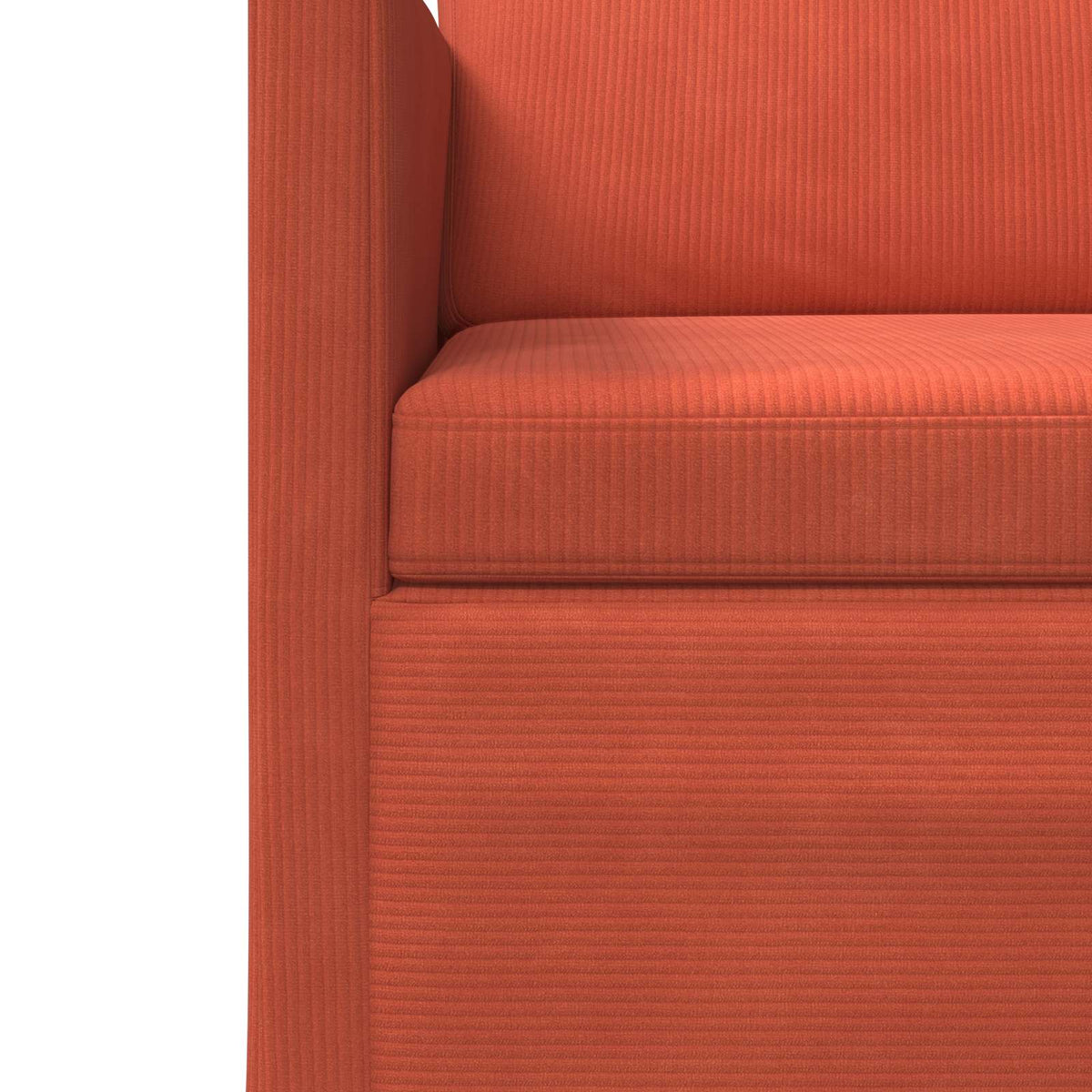 2 Seater Sofa Red Orange 150 x 81 x 82 cm Corduroy Fabric
