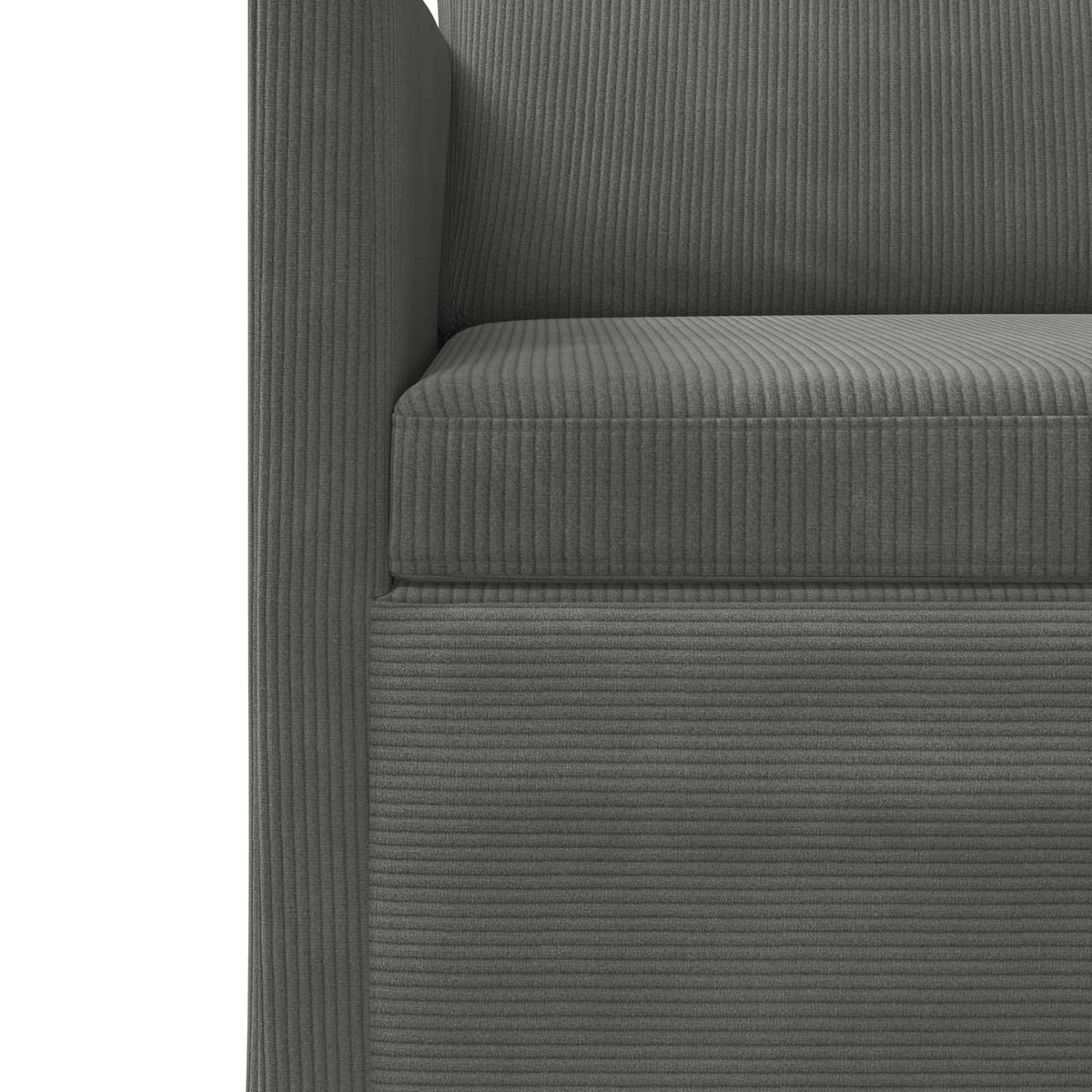 3 Seater Sofa Dark Grey 190 x 81 x 82 cm Corduroy Fabric