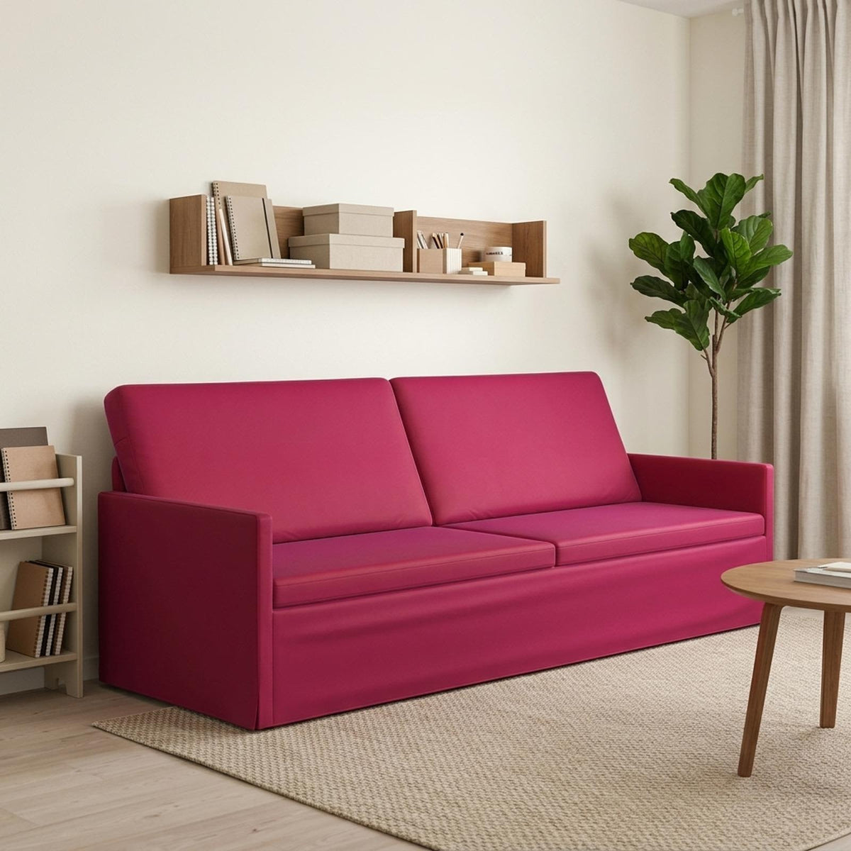 3 Seater Sofa Wine Red 220 x 81 x 82 cm Velvet