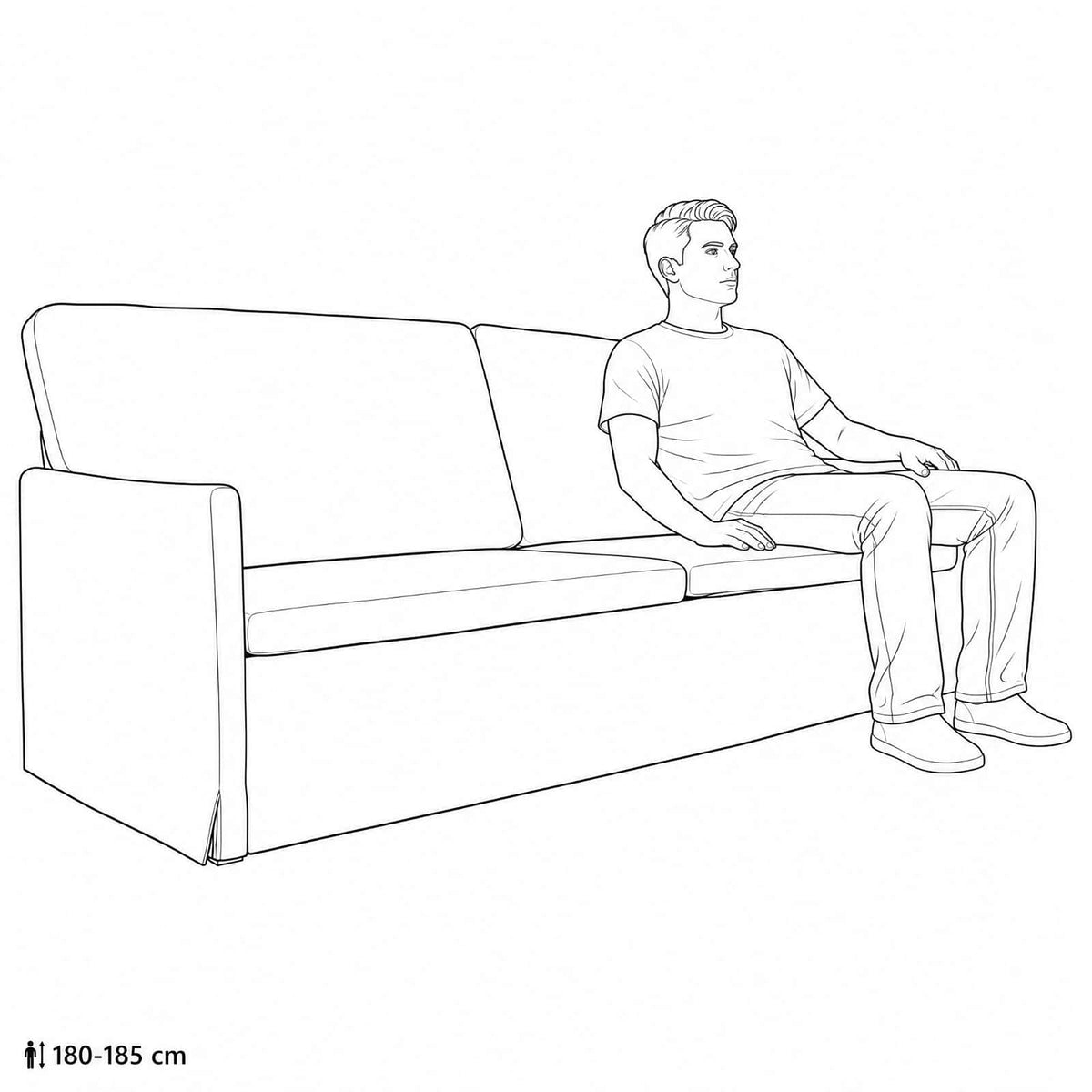 3 Seater Sofa Red Orange 220 x 81 x 82 cm Corduroy Fabric