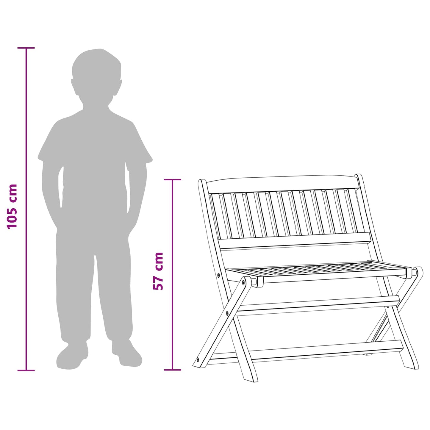 Children Bench Brown 61 x 38 x 57 cm Solid Eucalyptus Wood