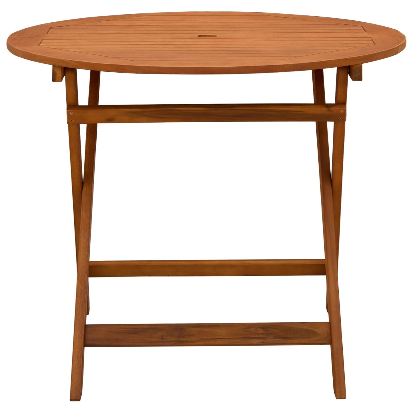 Folding Garden Table Brown Ø 90 x 75 cm Solid Eucalyptus Wood