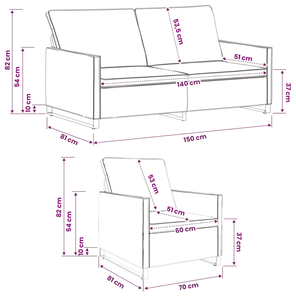 Sofa Set 2 pcs Brown Faux Suede Fabric