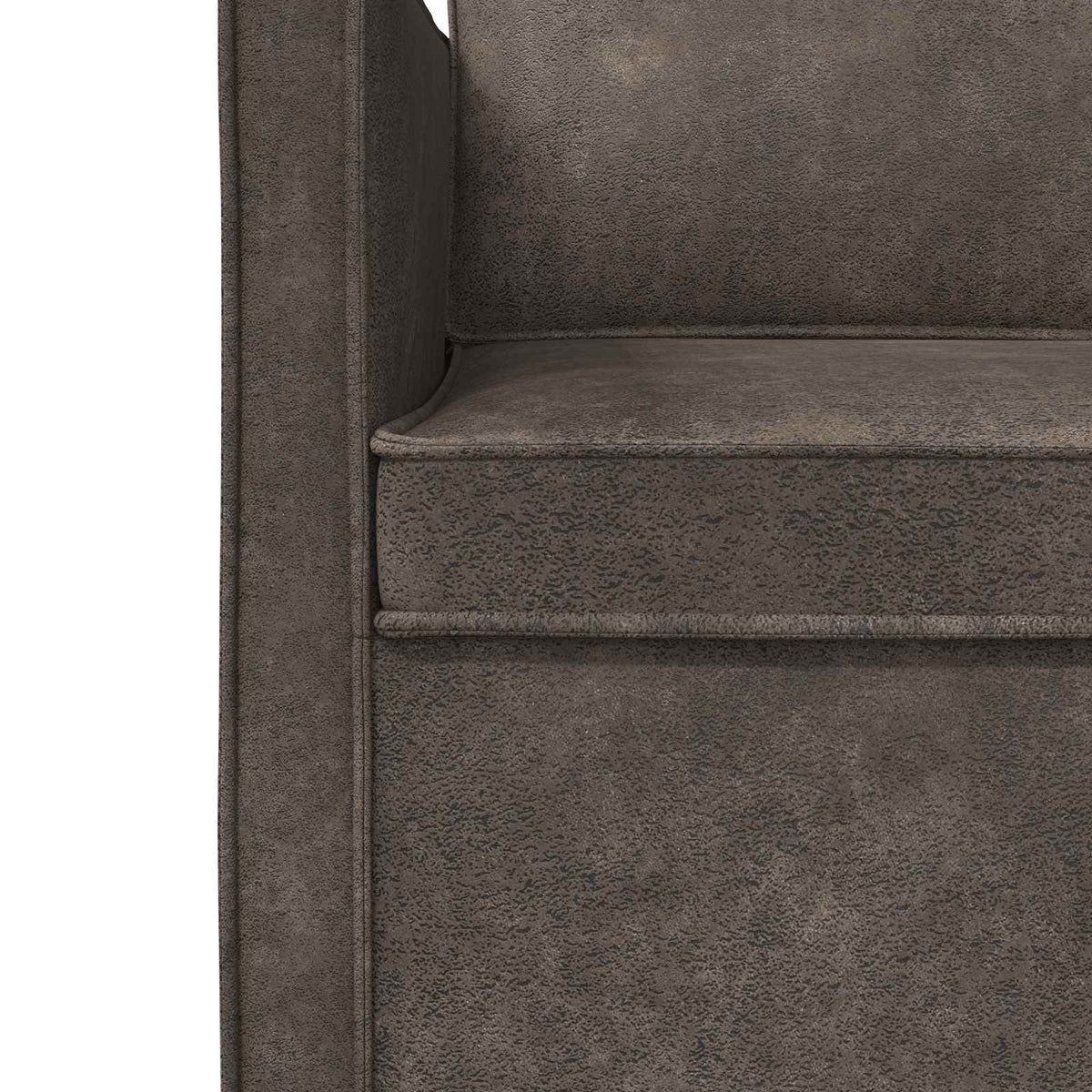 Sofa Set 2 pcs Dark Grey Faux Suede Fabric