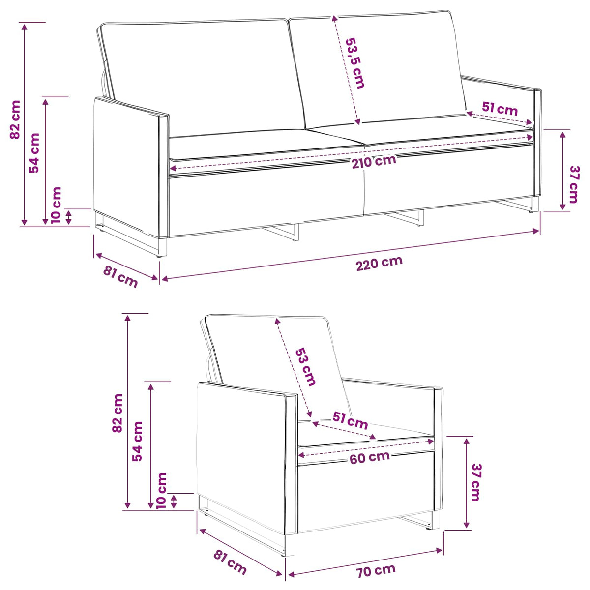 Sofa Set 2 pcs Brown Faux Suede Fabric