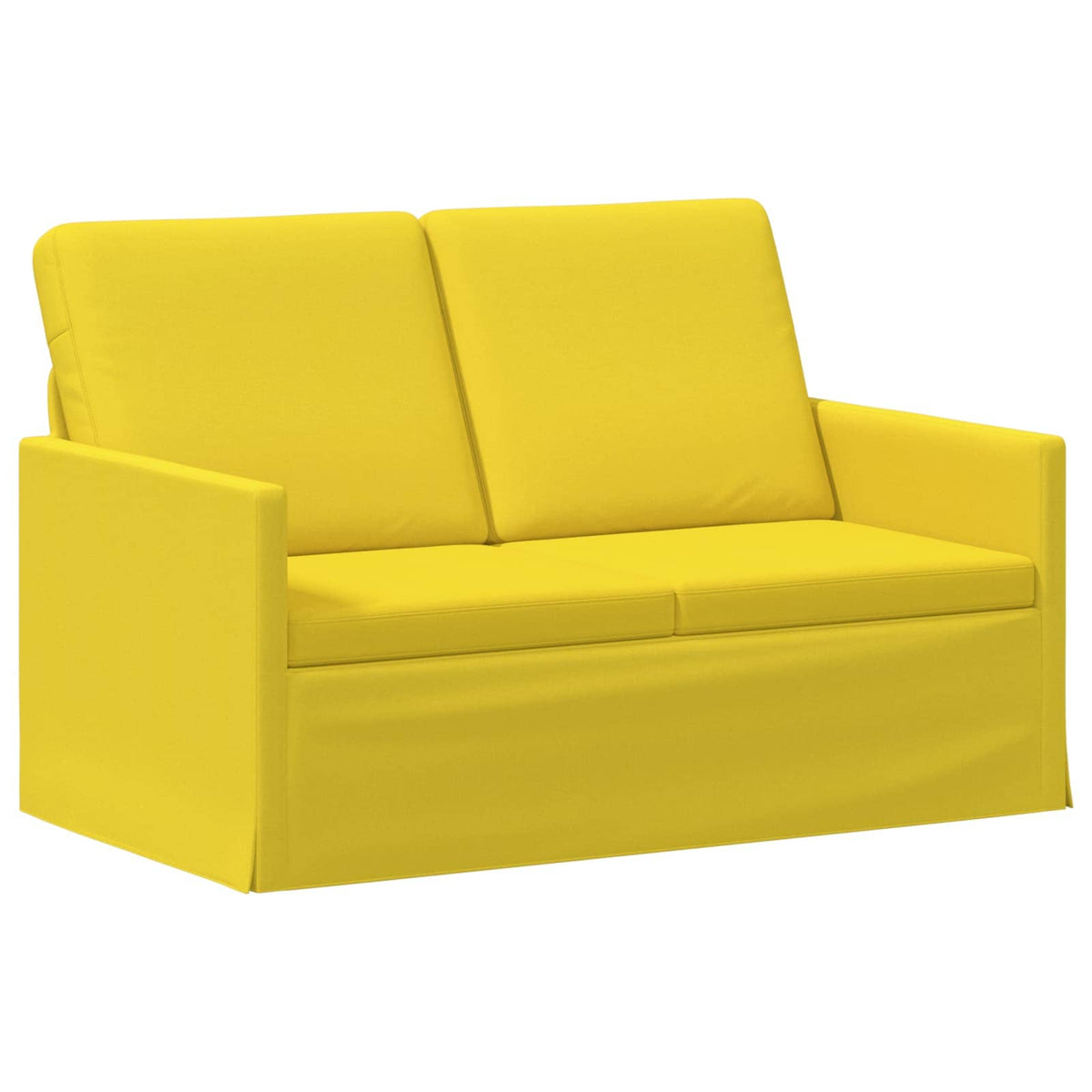 Sofa Set 2 pcs Light Yellow Fabric