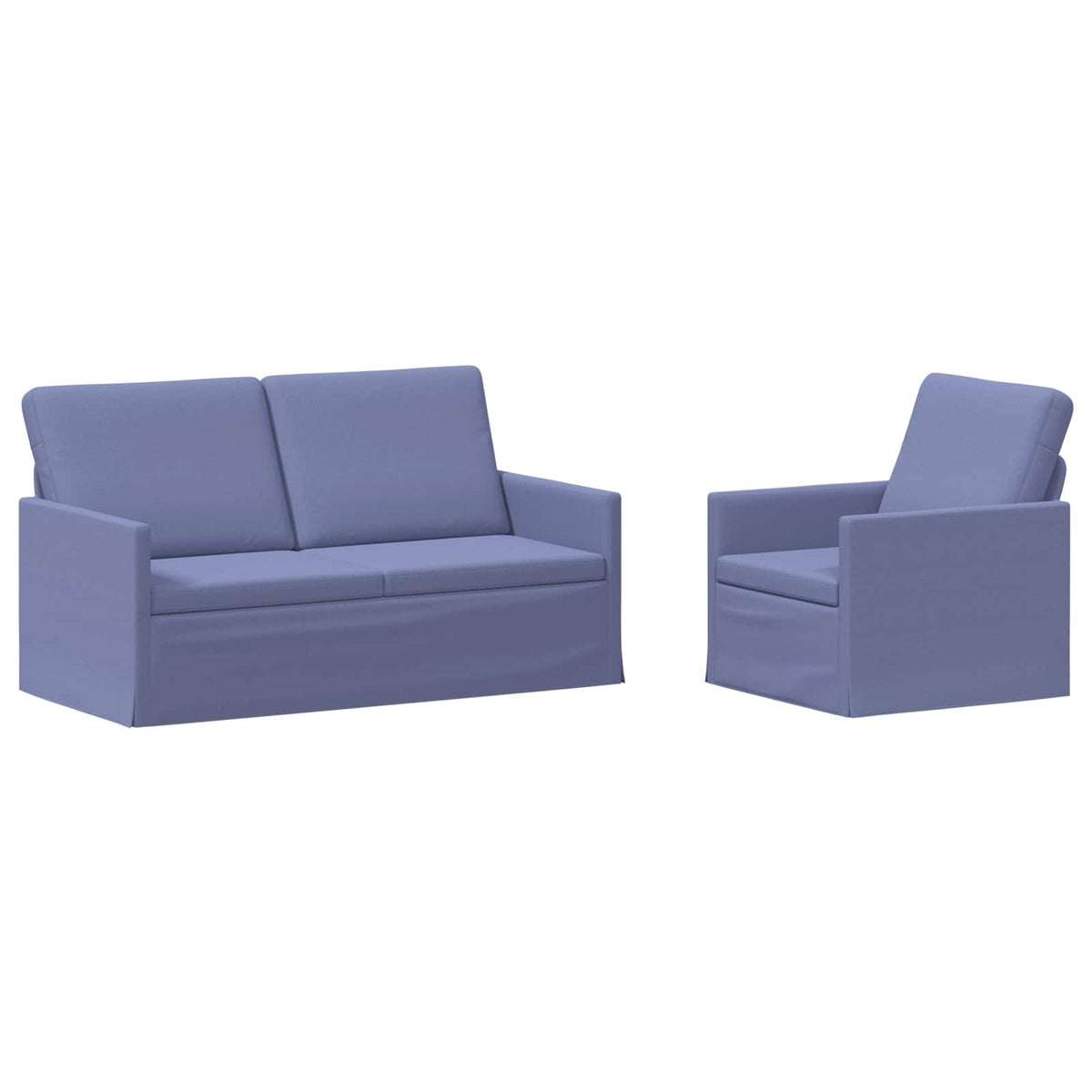 Sofa Set 2 pcs Jeans Blue Fabric
