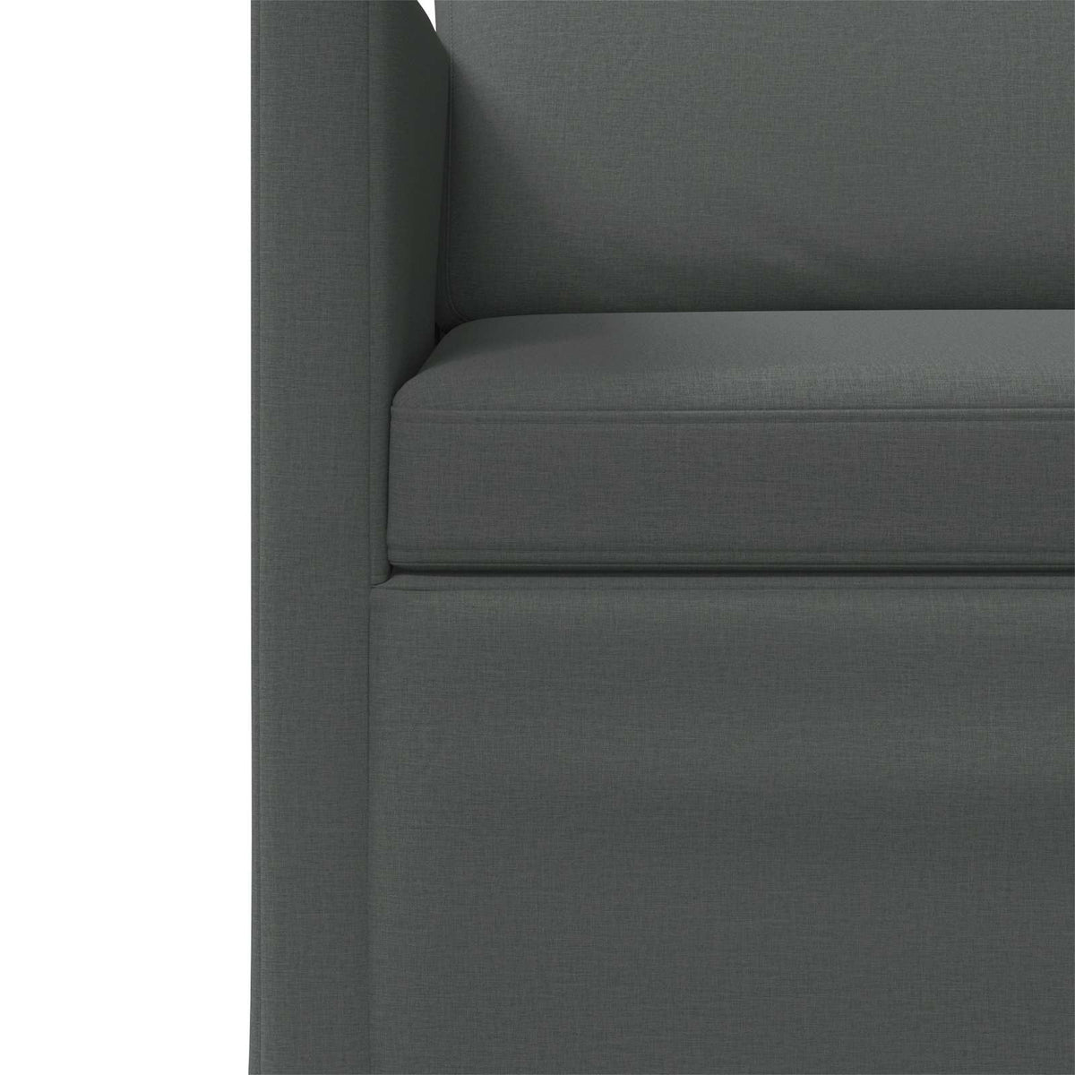 Sofa Set 2 pcs Dark Grey Fabric