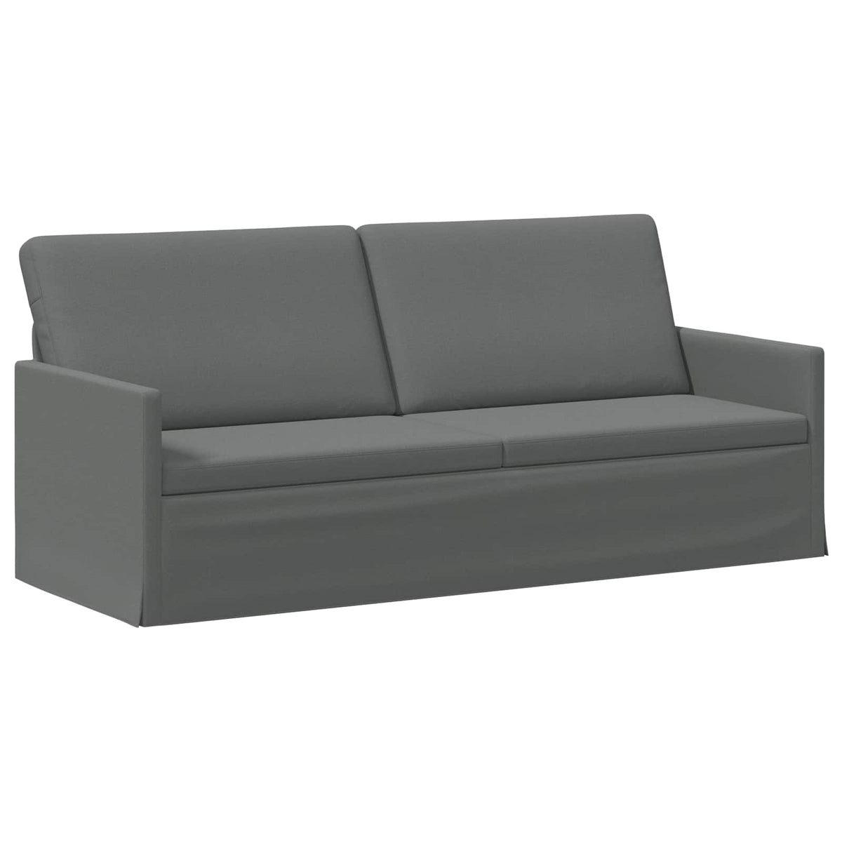 Sofa Set 2 pcs Dark Grey Fabric